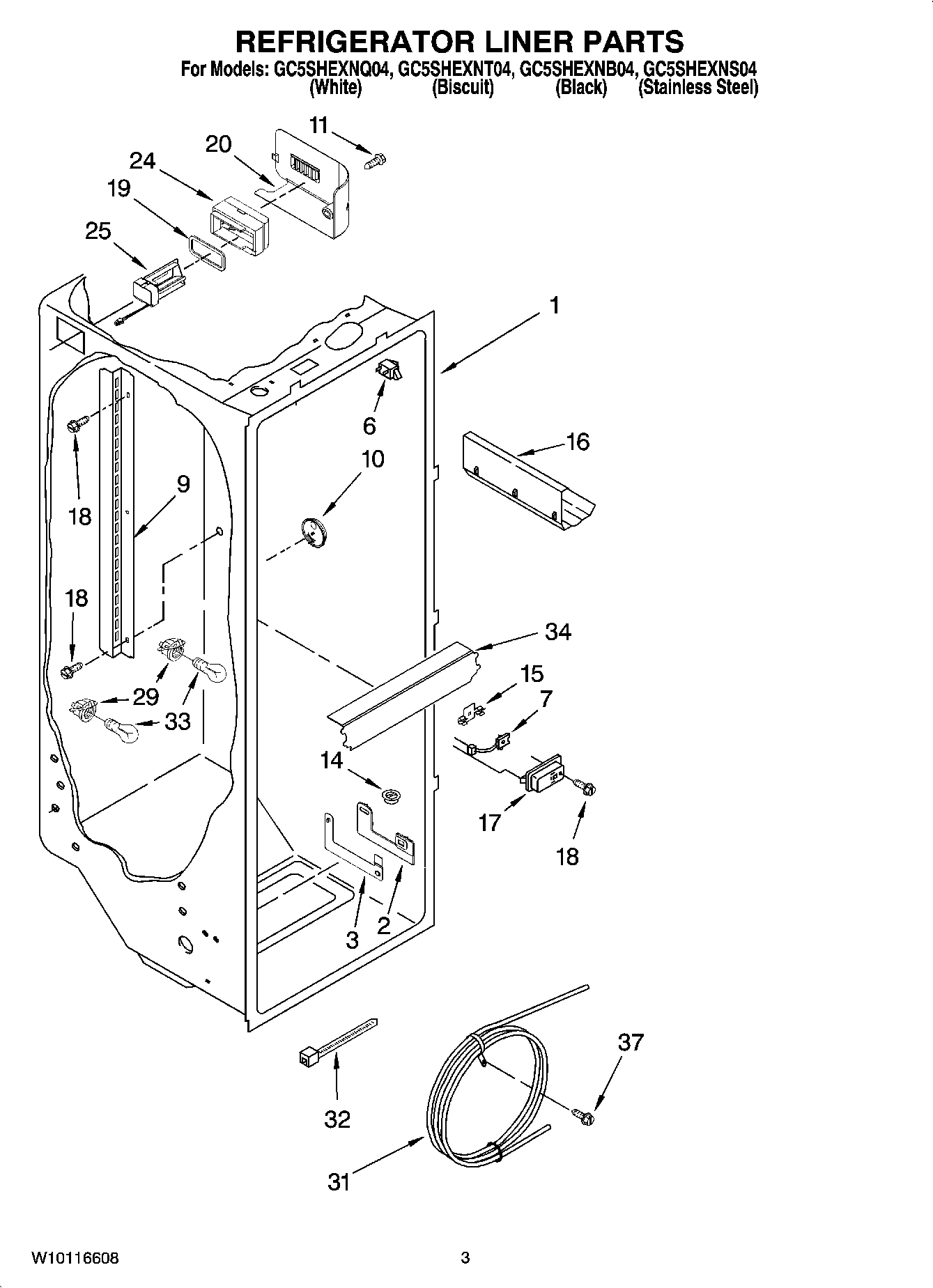 02 - REFRIGERATOR LINER PARTS
