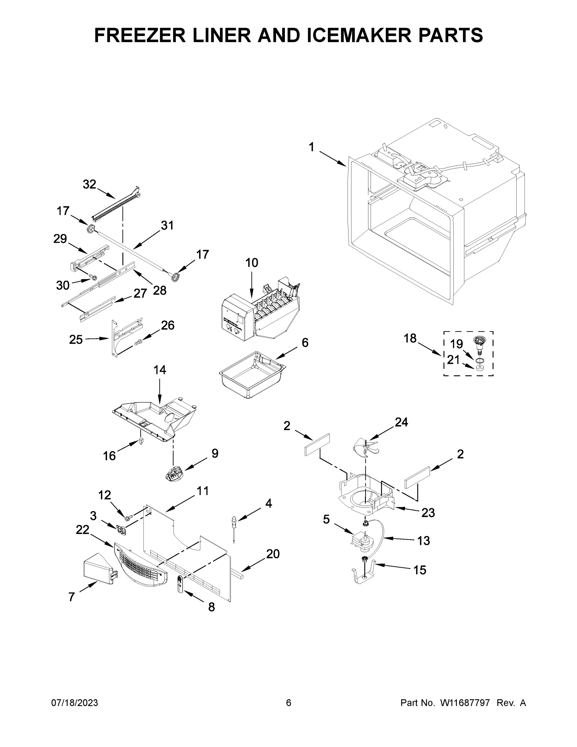 04 - FREEZER LINER AND ICEMAKER PARTS