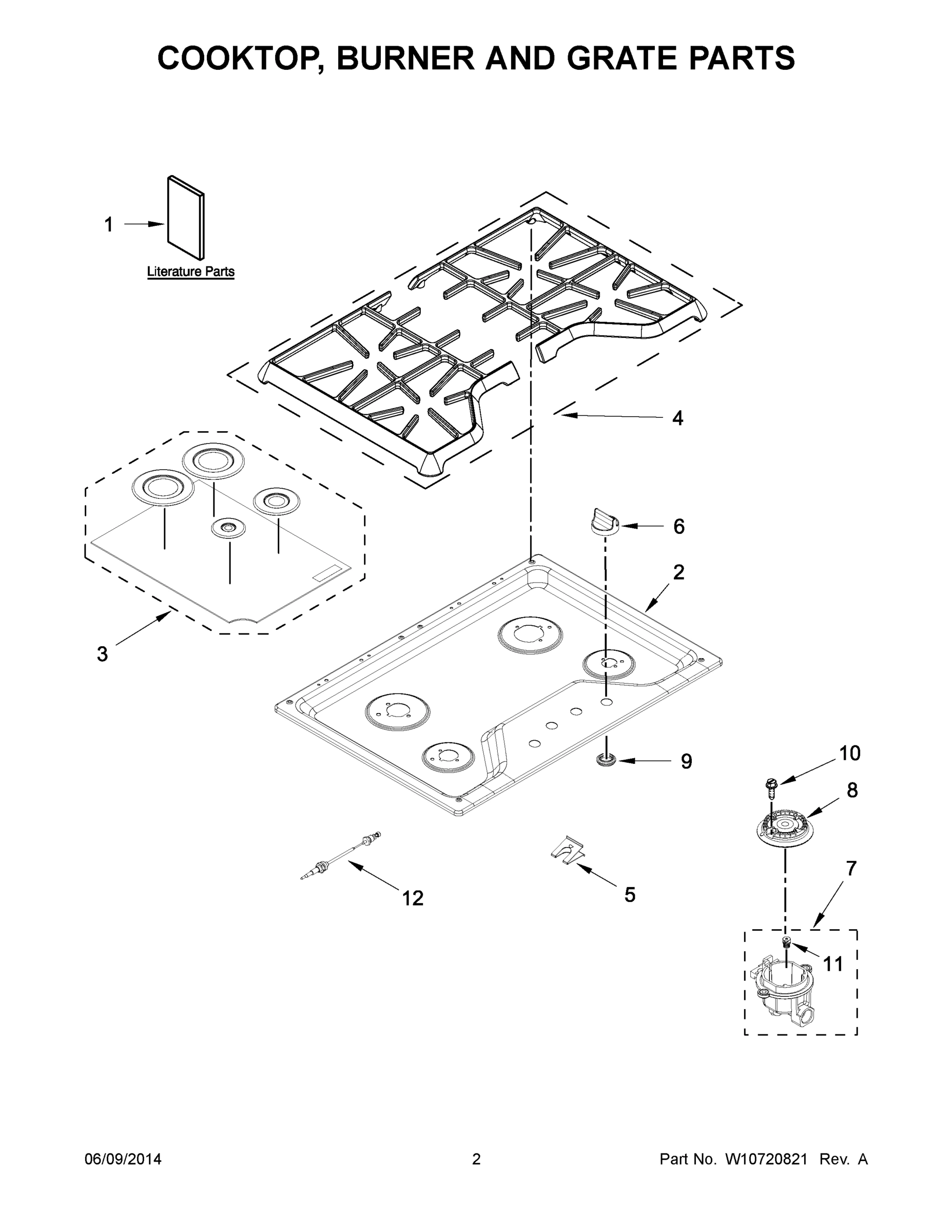02 - COOKTOP, BURNER AND GRATE PARTS