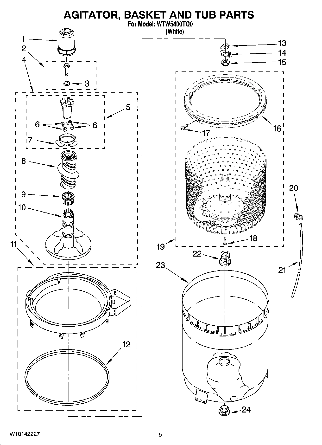 03 - AGITATOR, BASKET AND TUB PARTS