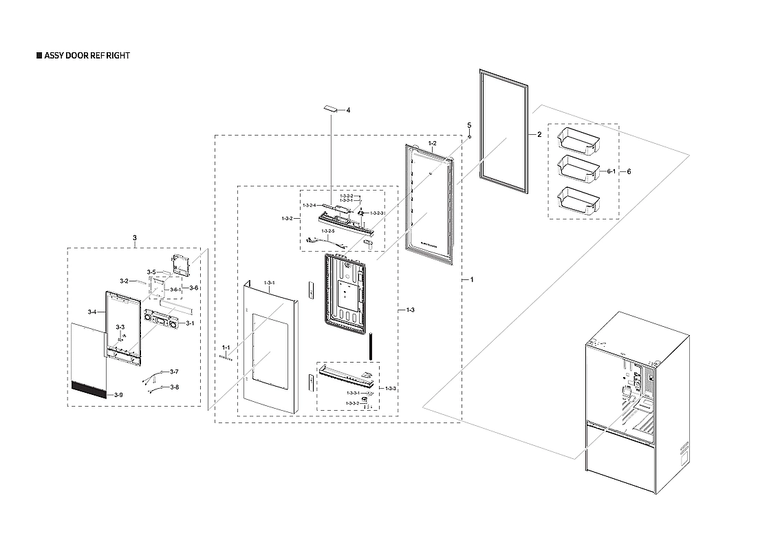 RIGHT REFRIGERATOR DOOR ASSY