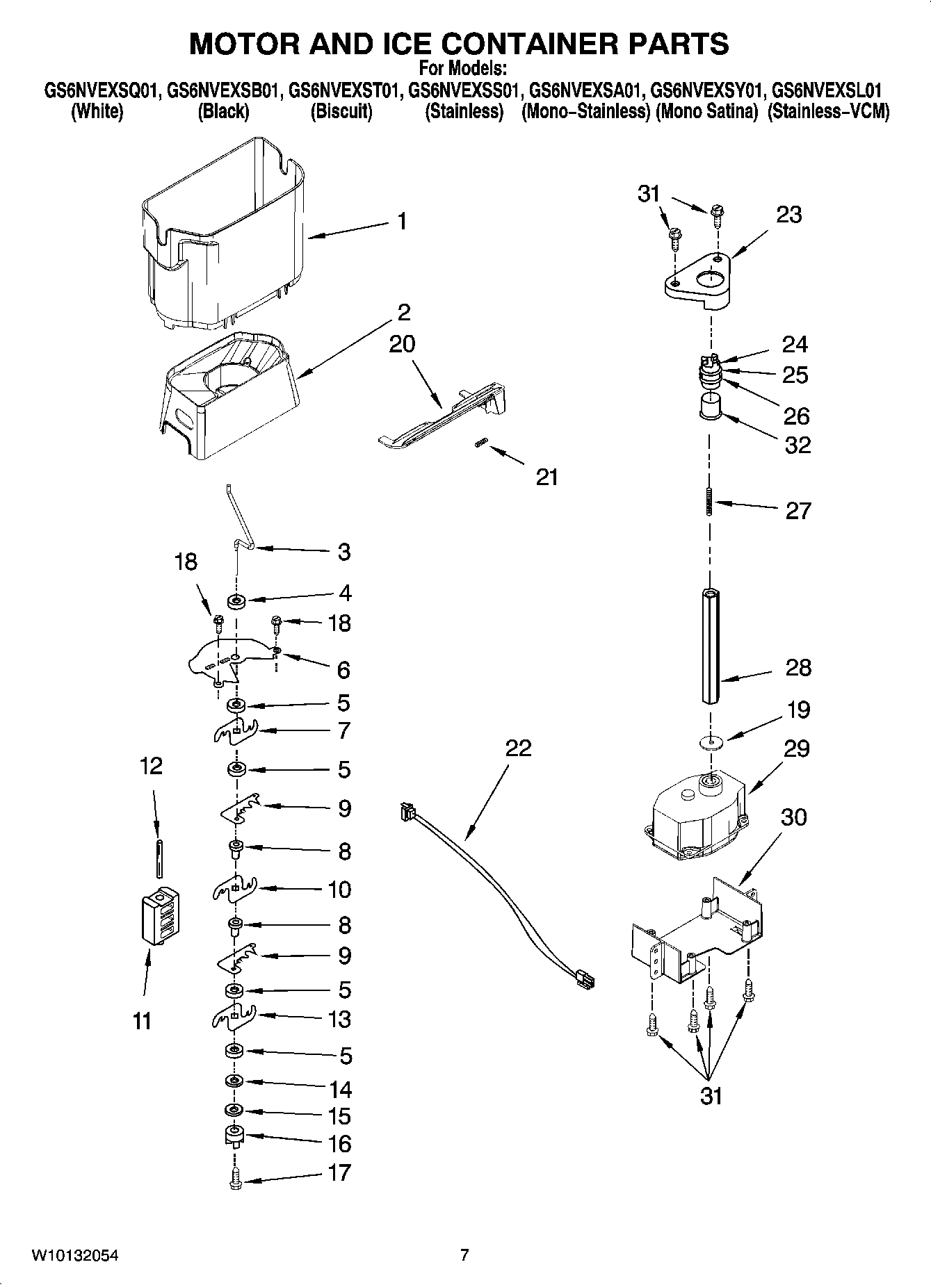 05 - MOTOR AND ICE CONTAINER PARTS