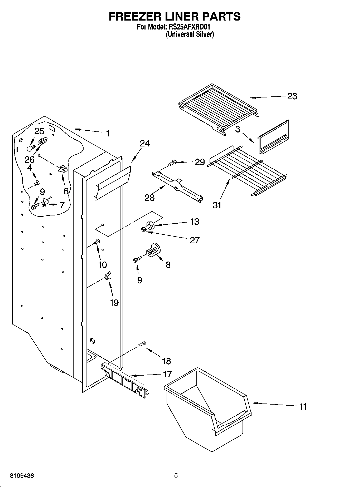 04 - FREEZER LINER PARTS