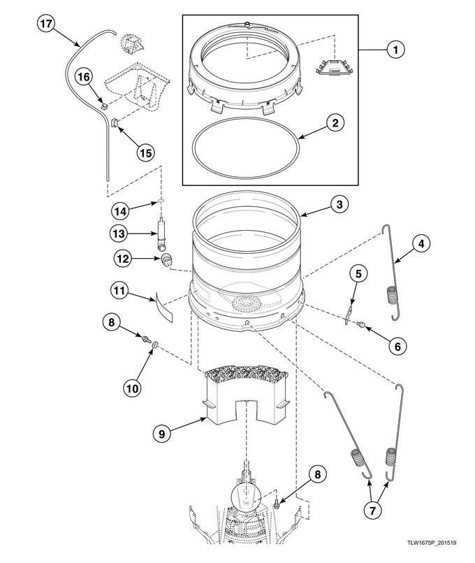 Outer Tub, Cover, Pressure Hose And Counterweight