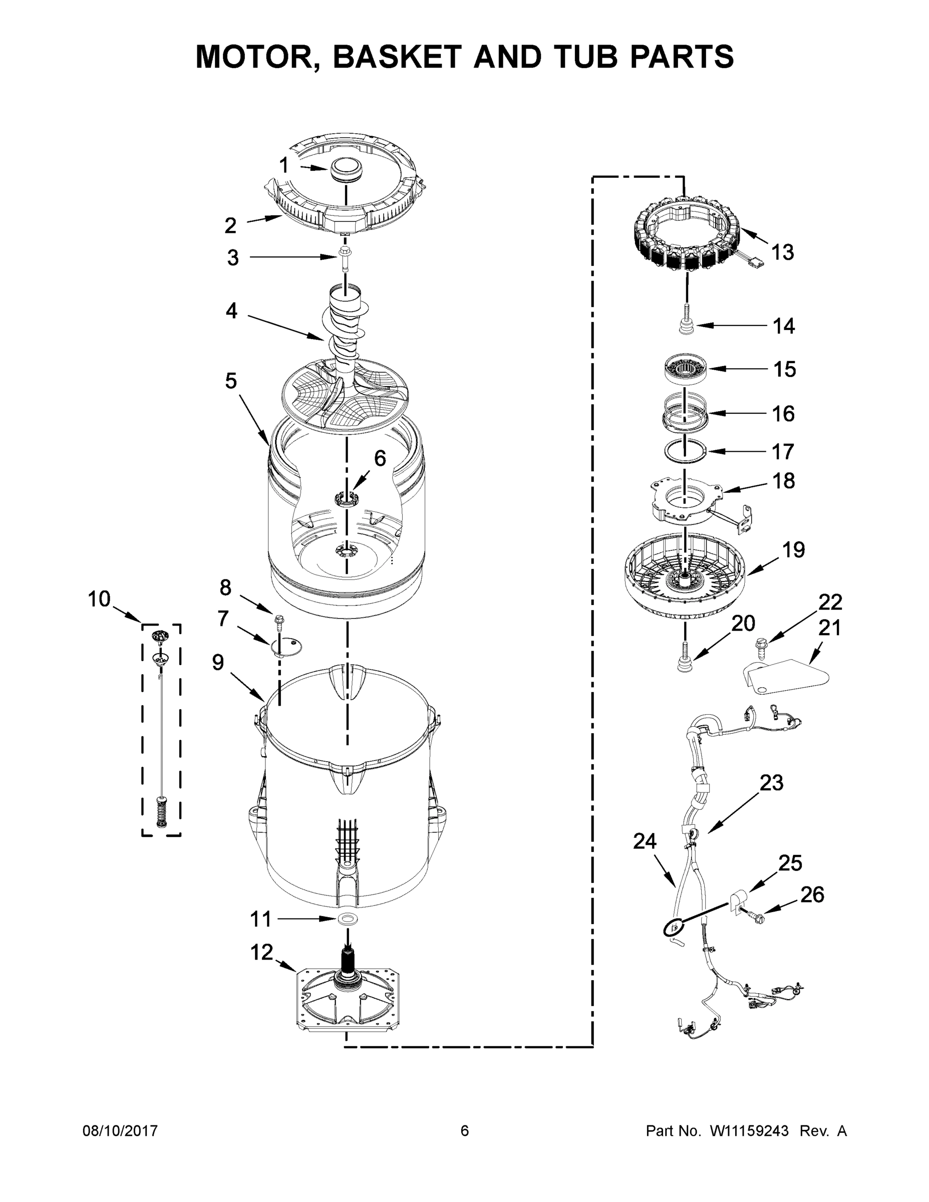 04 - MOTOR, BASKET AND TUB PARTS