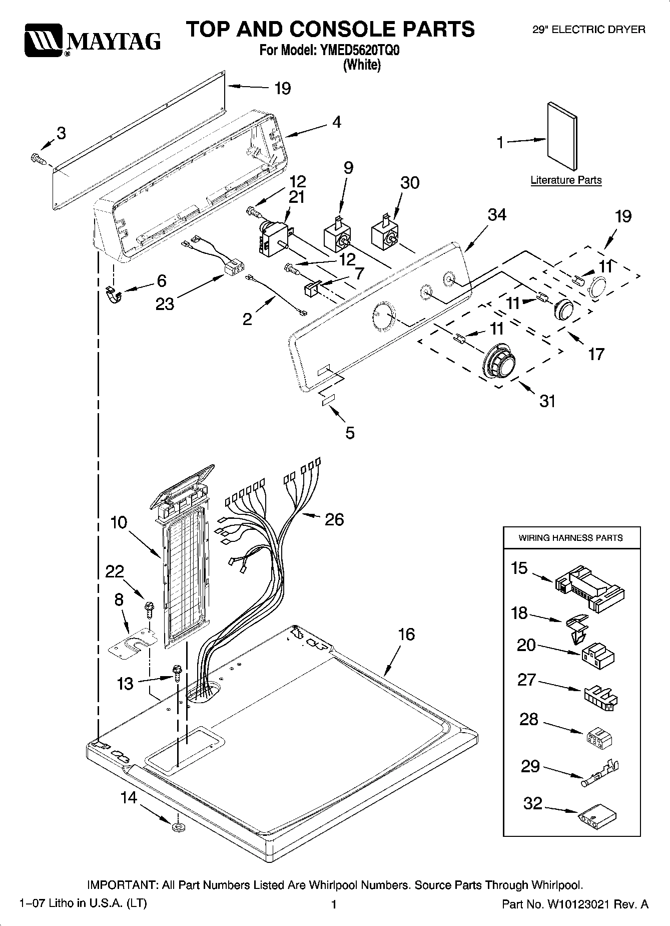 01 - TOP AND CONSOLE PARTS