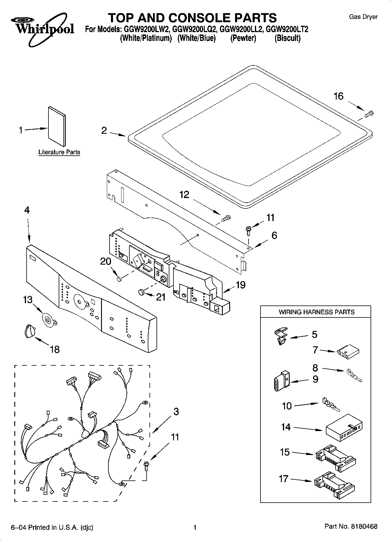 01 - TOP AND CONSOLE PARTS