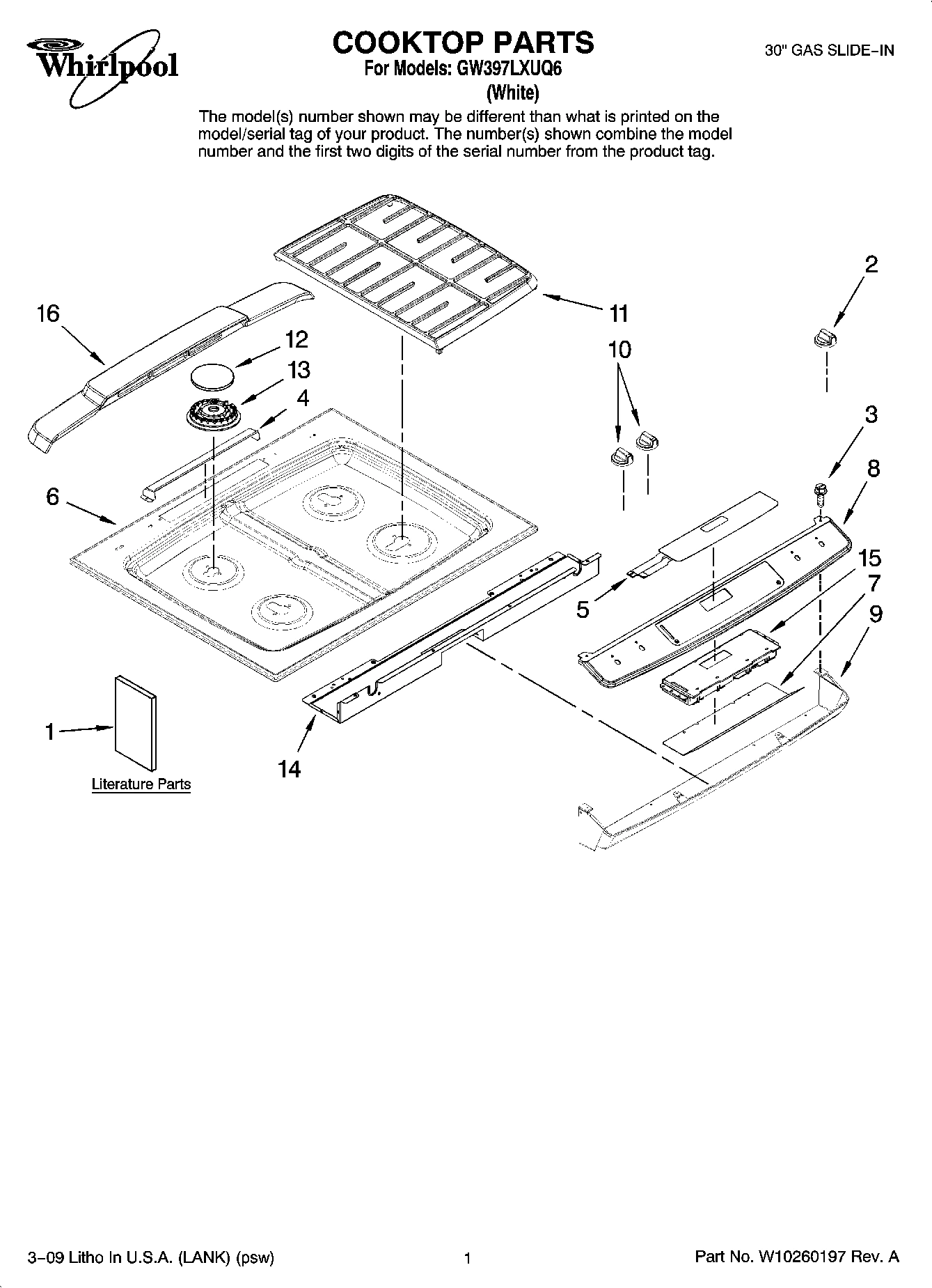 01 - COOKTOP PARTS