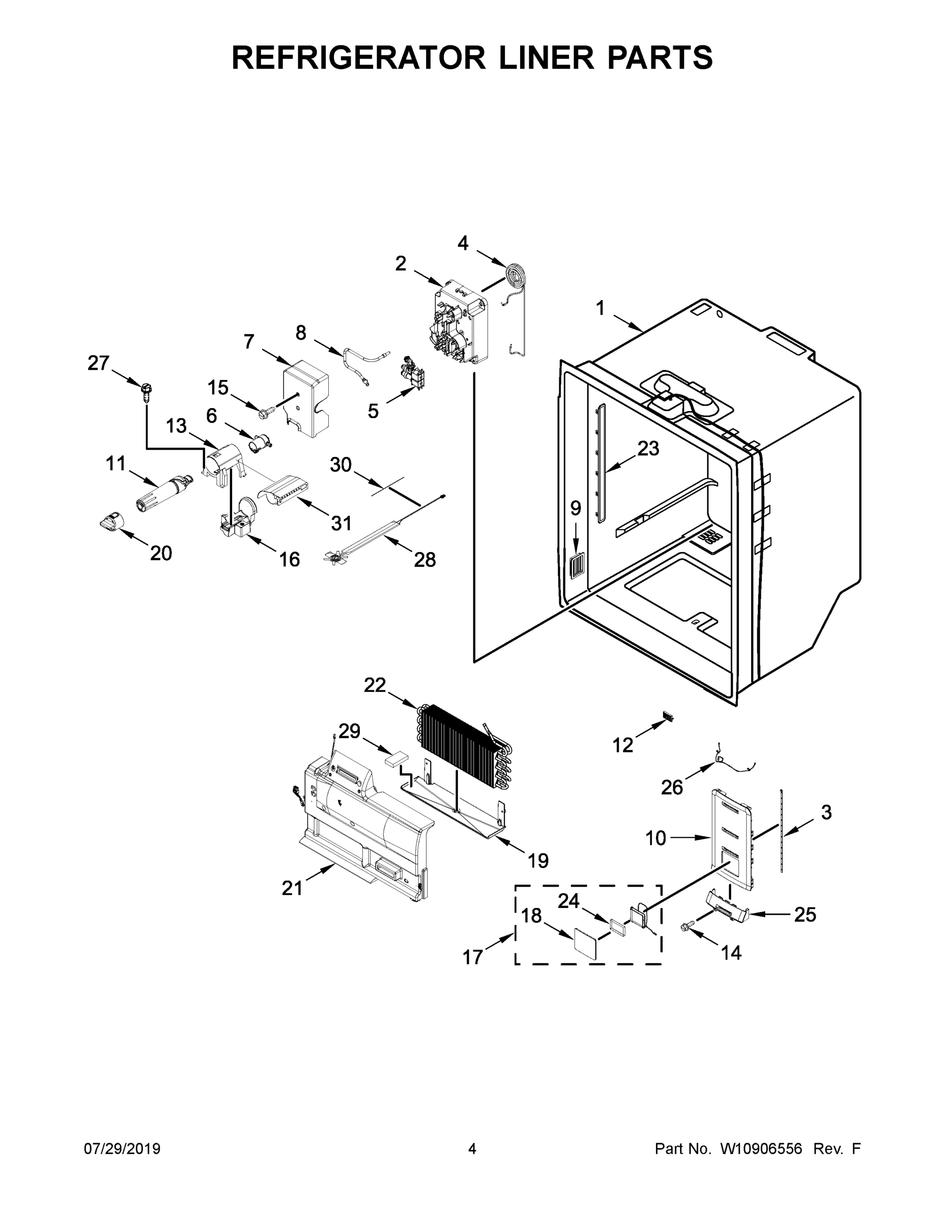 03 - REFRIGERATOR LINER PARTS