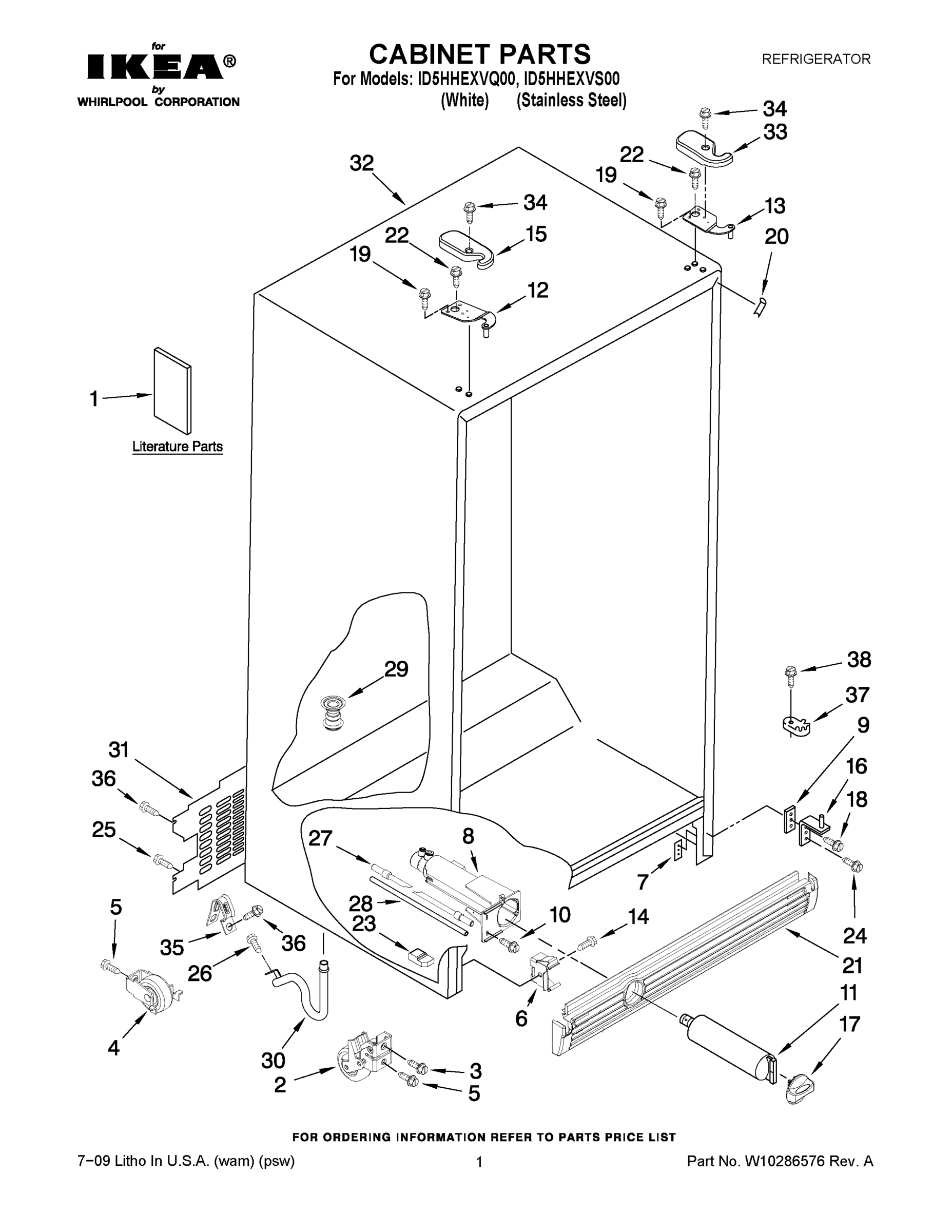 01 - CABINET PARTS