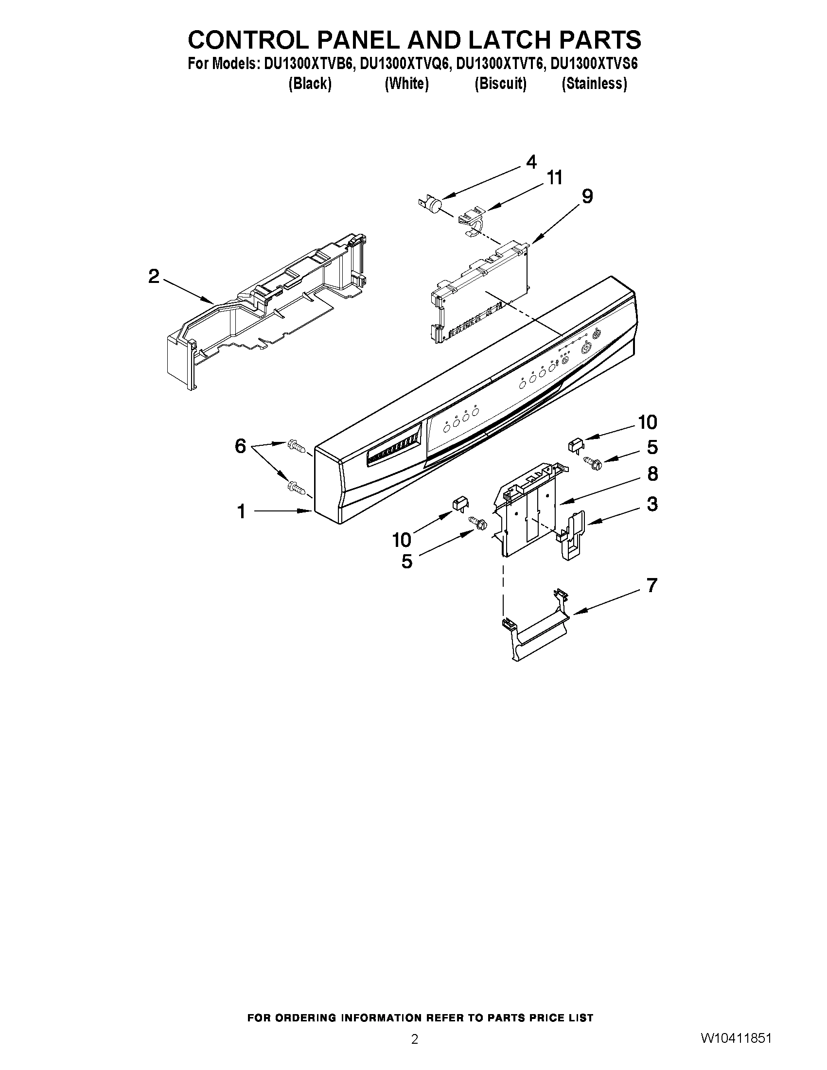 02 - CONTROL PANEL AND LATCH PARTS