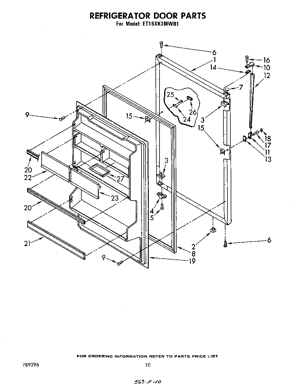 08 - REFRIGERATOR DOOR , PARTS NOT ILLUS