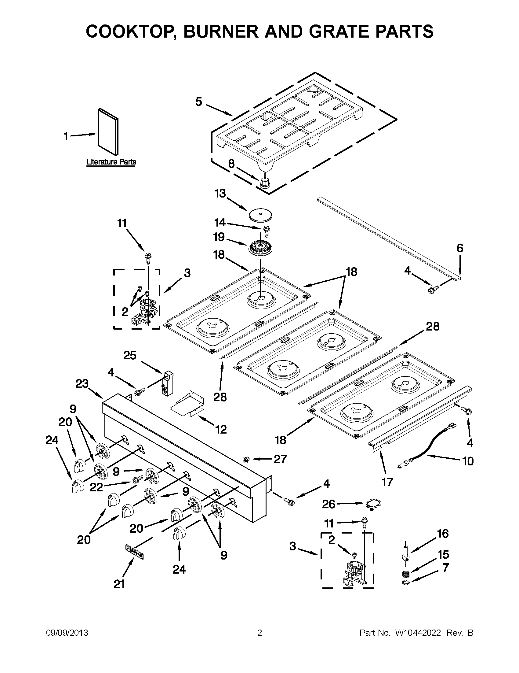 02 - COOKTOP, BURNER AND GRATE PARTS