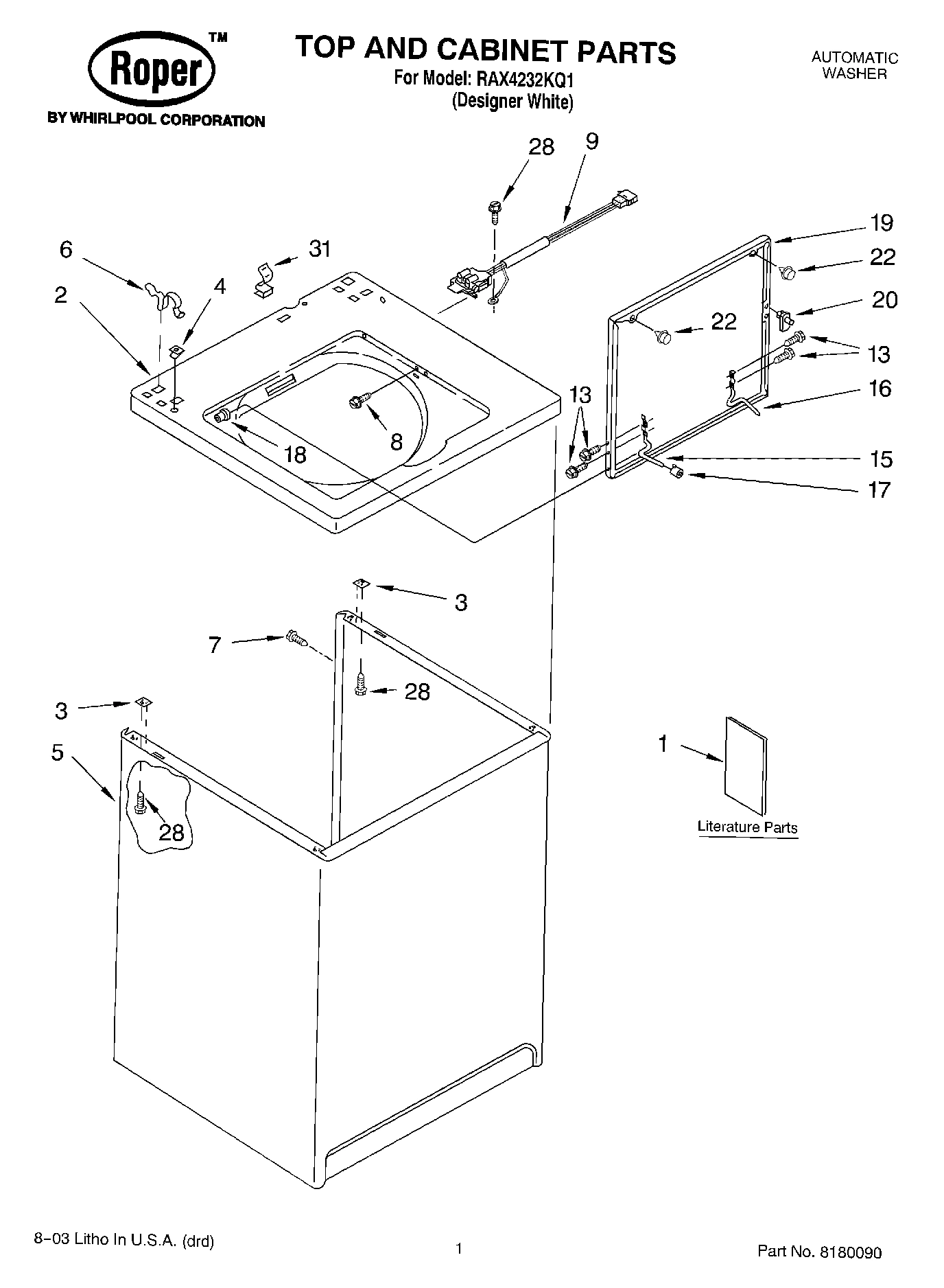 01 - TOP AND CABINET PARTS