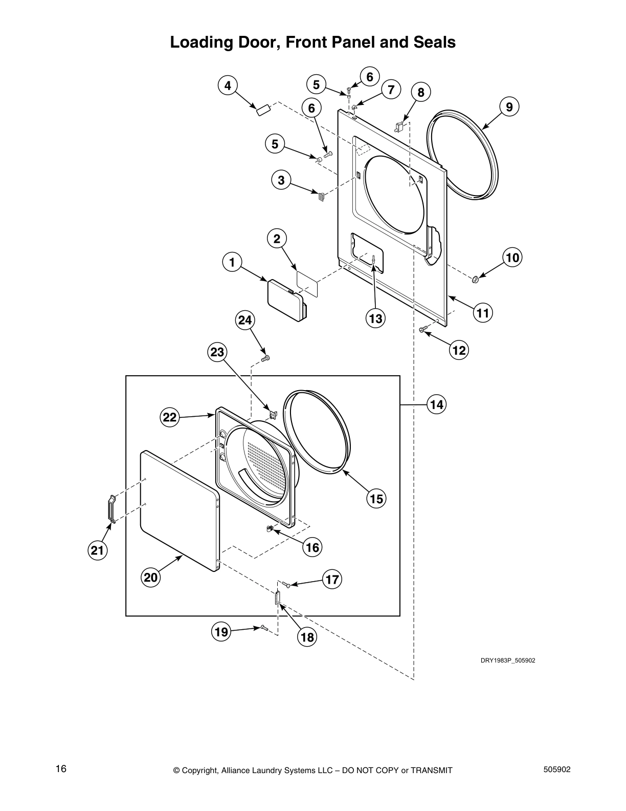 Loading Door, Front Panel and Seals