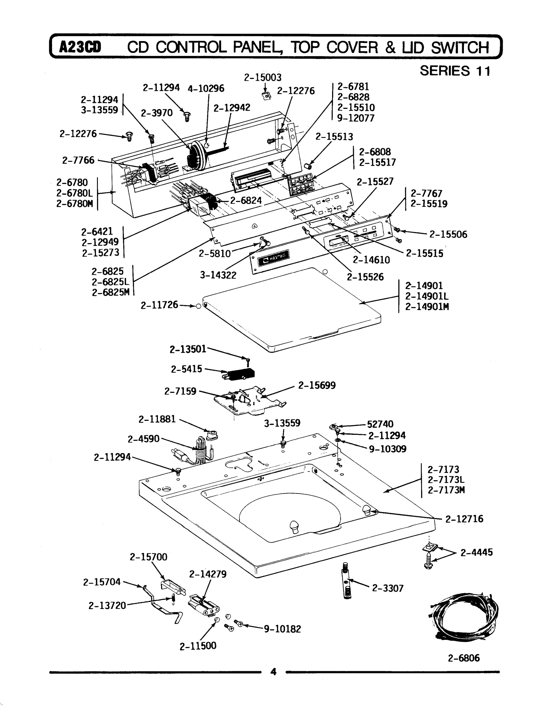 02 - CD CONTROL PANEL, TOP COVER & LID SWITCH