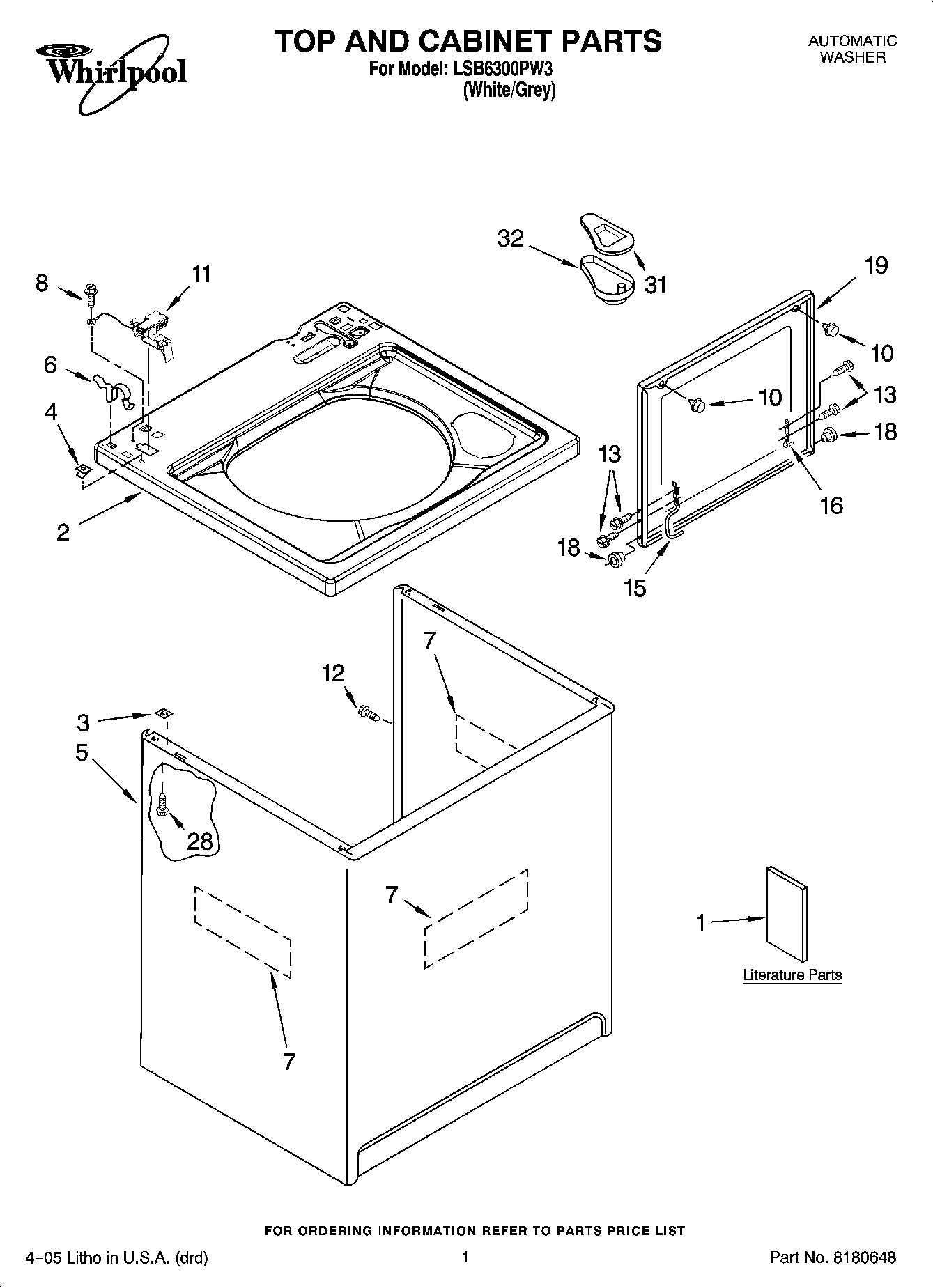 01 - TOP AND CABINET PARTS