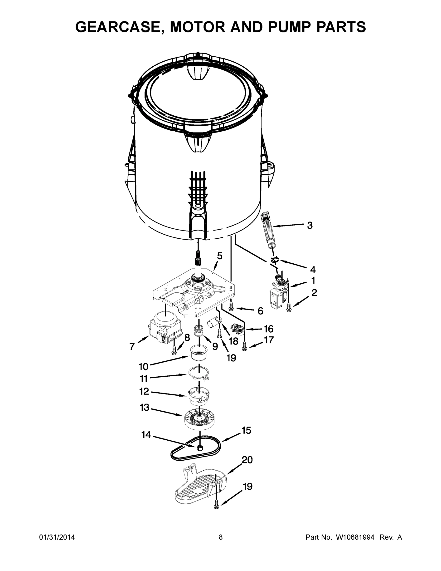 05 - GEARCASE, MOTOR AND PUMP PARTS