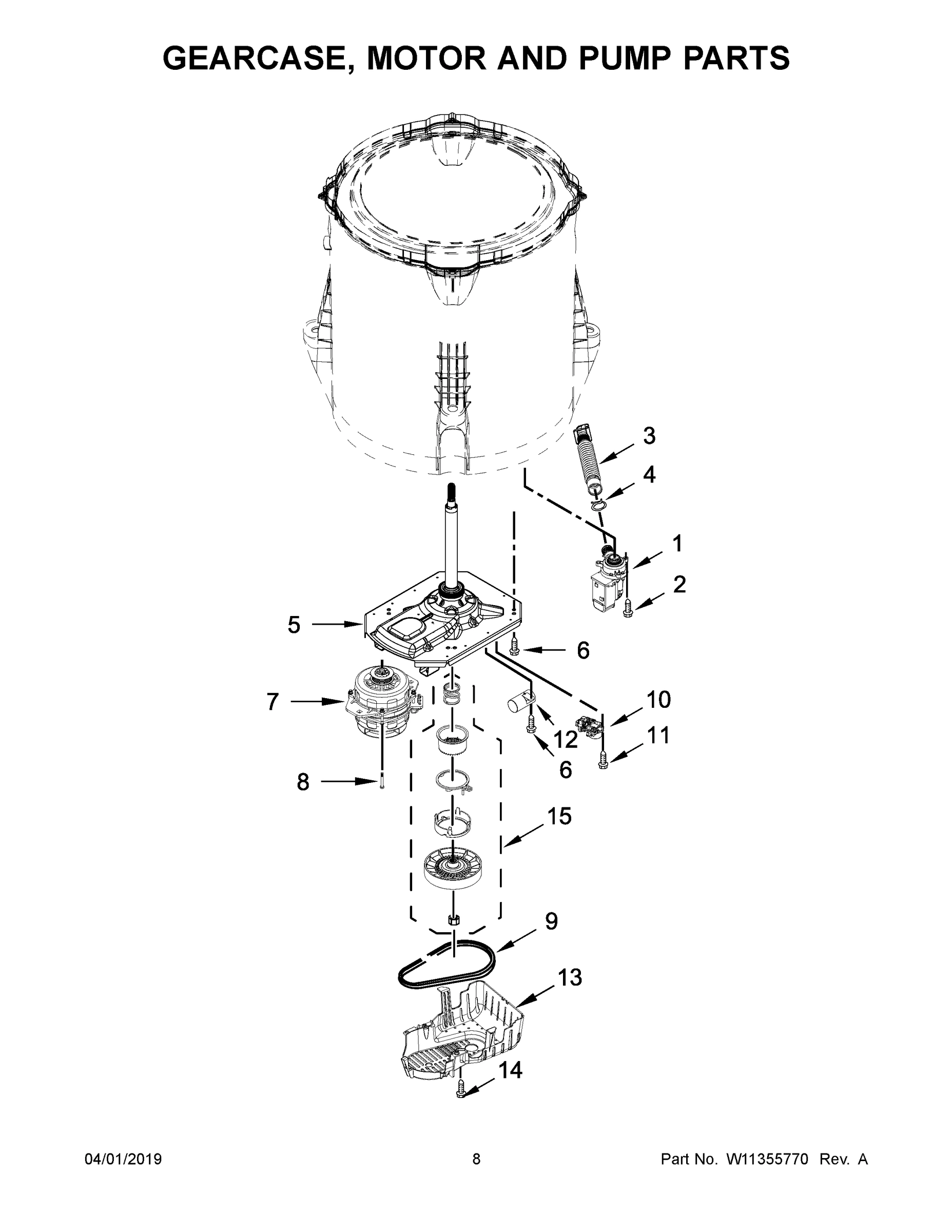 05 - GEARCASE, MOTOR AND PUMP PARTS