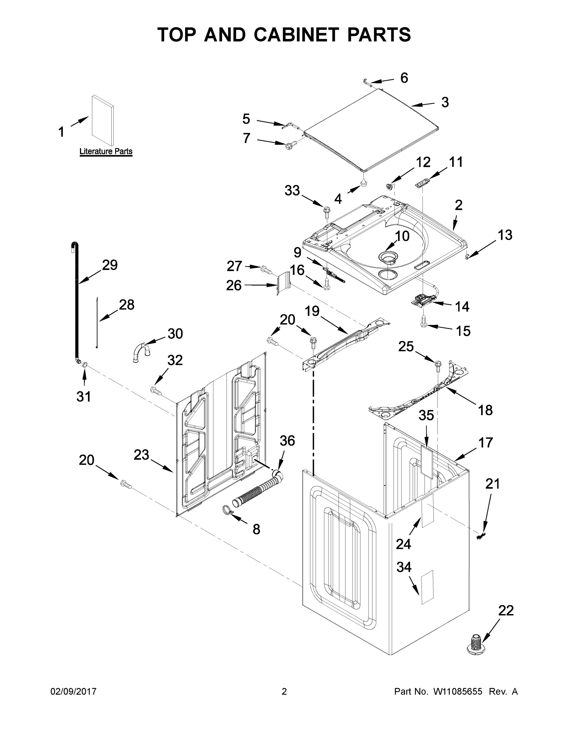 02 - TOP AND CABINET PARTS