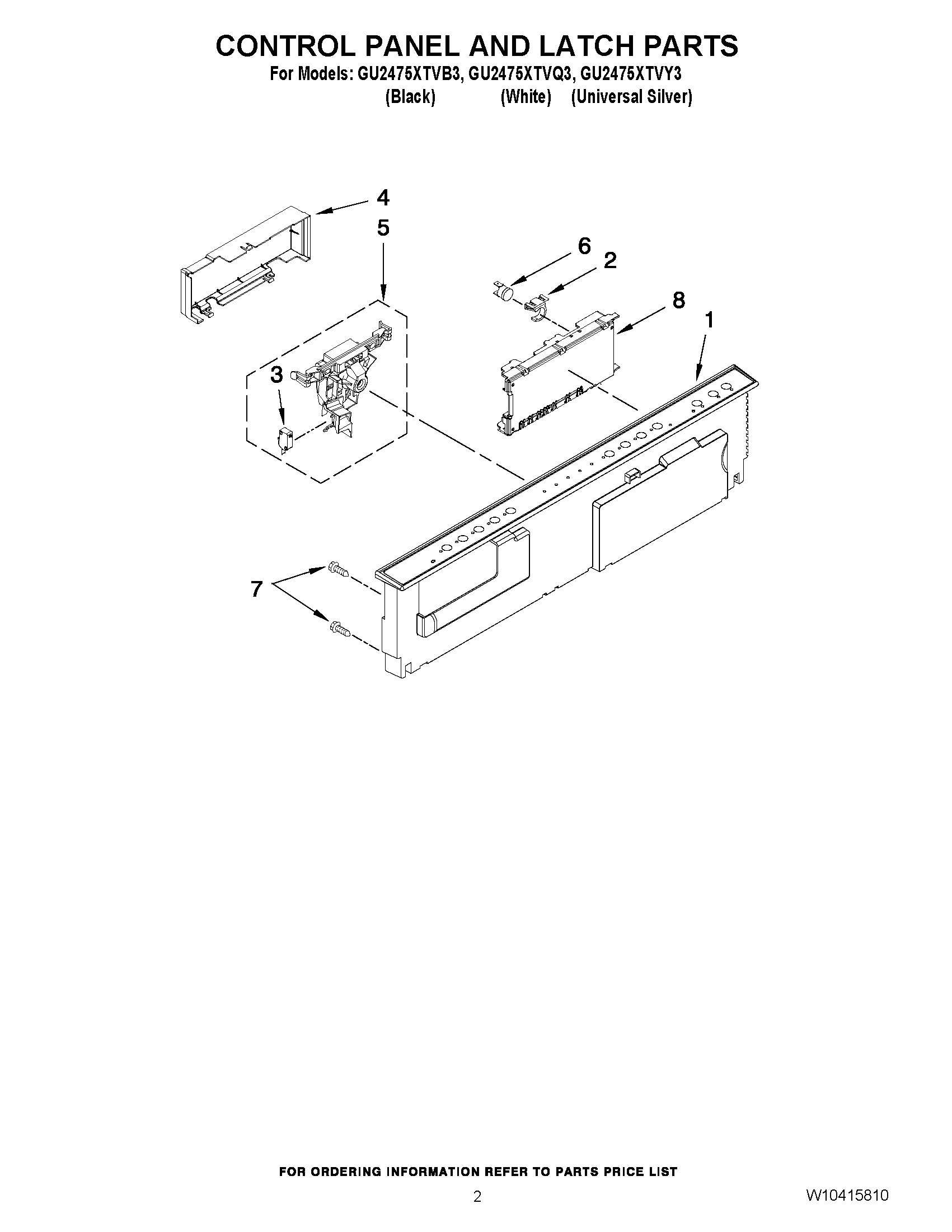 02 - CONTROL PANEL AND LATCH PARTS