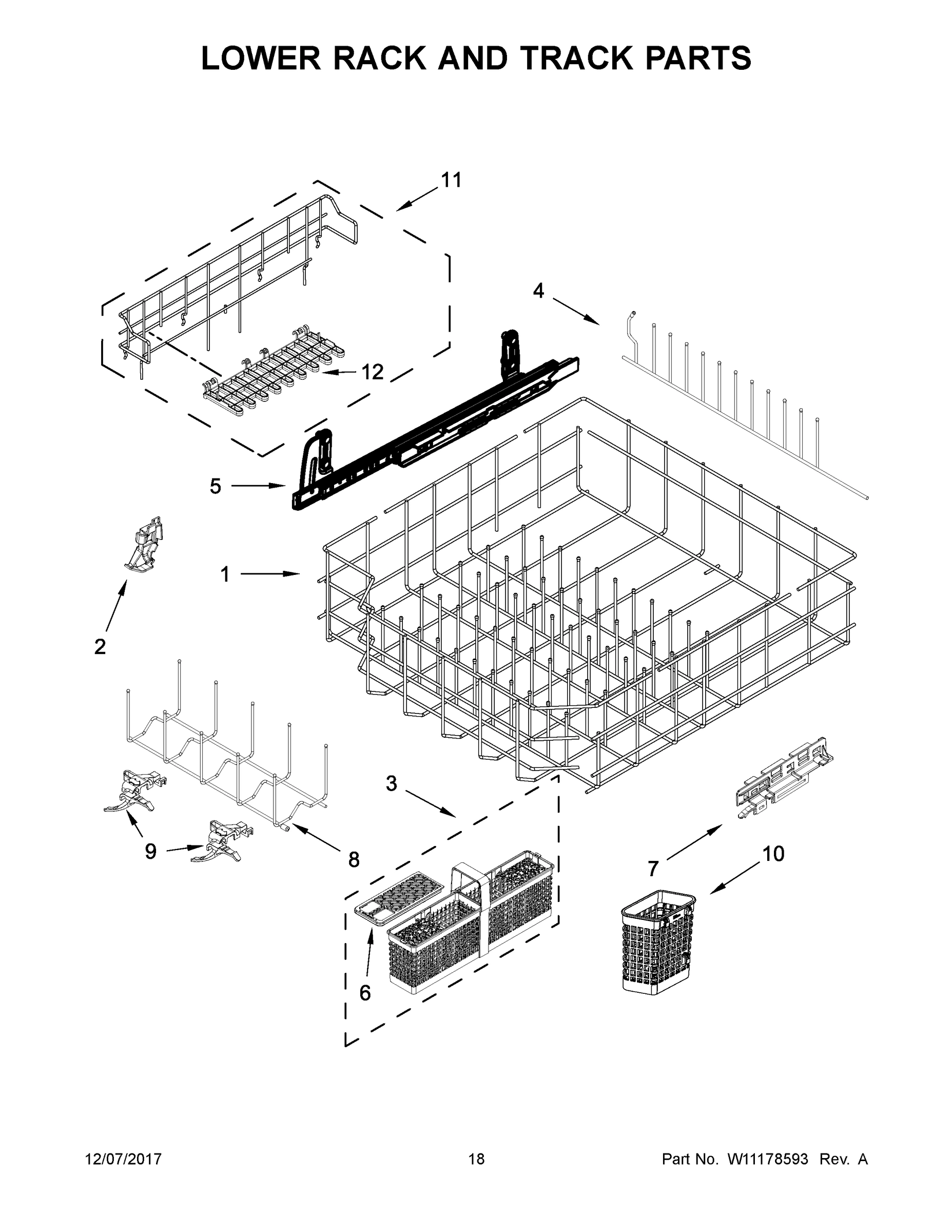 10 - LOWER RACK AND TRACK PARTS