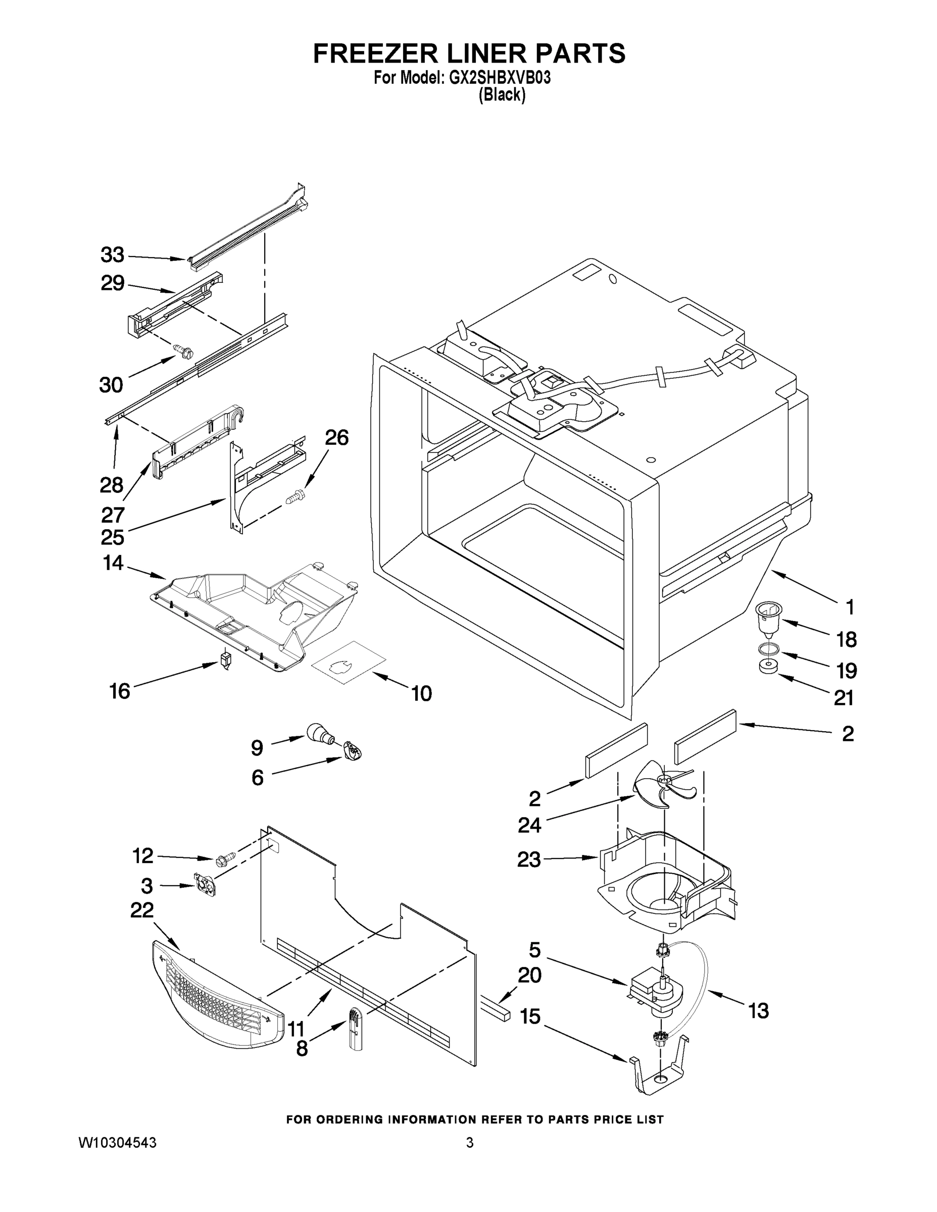 02 - FREEZER LINER PARTS
