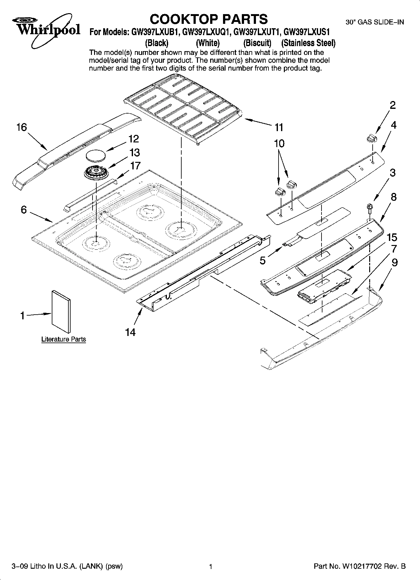 01 - COOKTOP PARTS
