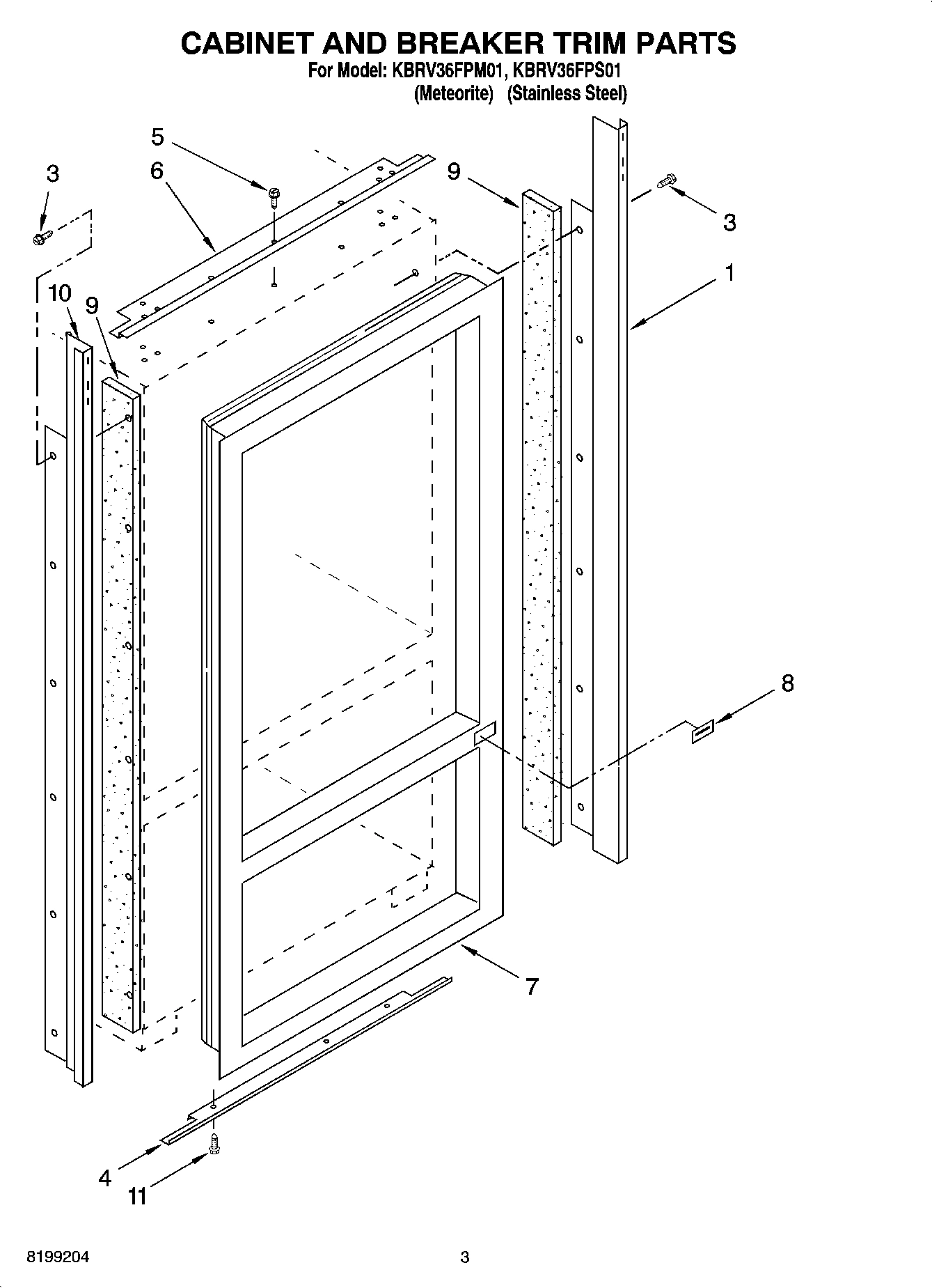02 - CABINET AND BREAKER TRIM PARTS