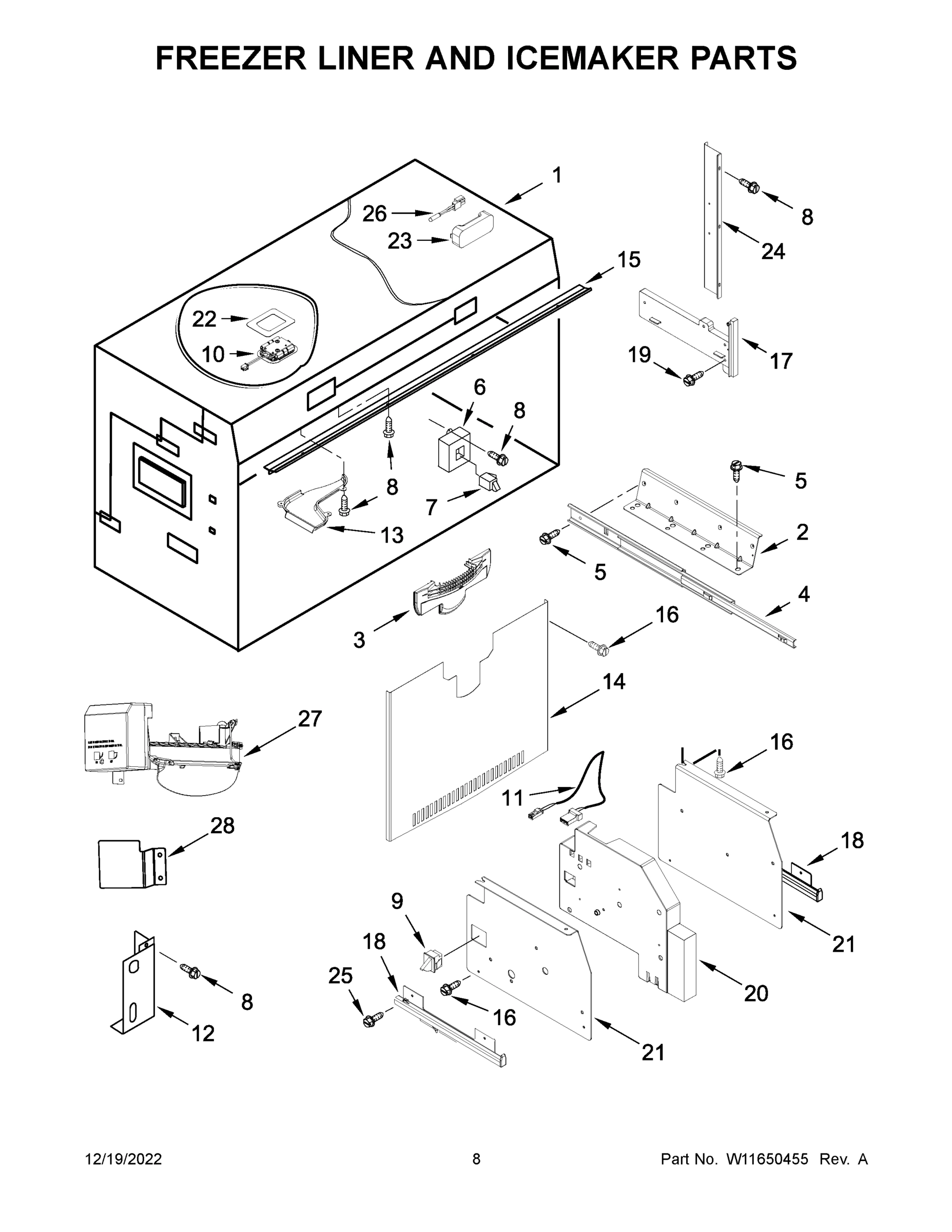 05 - FREEZER LINER AND ICEMAKER PARTS