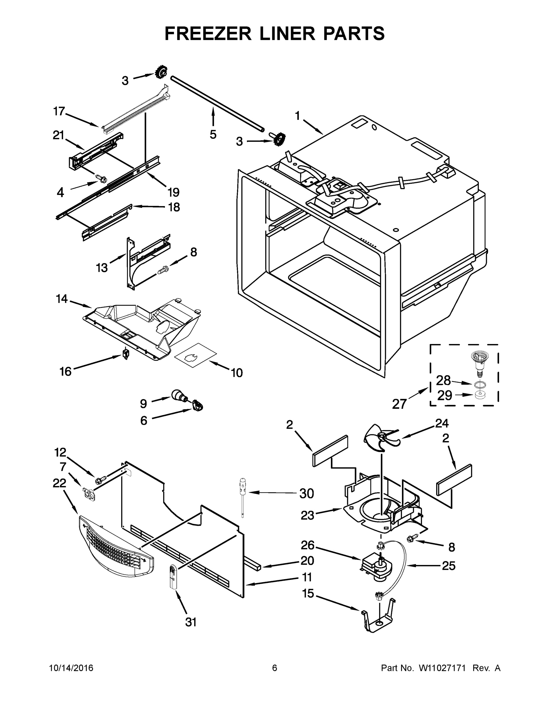 04 - FREEZER LINER PARTS