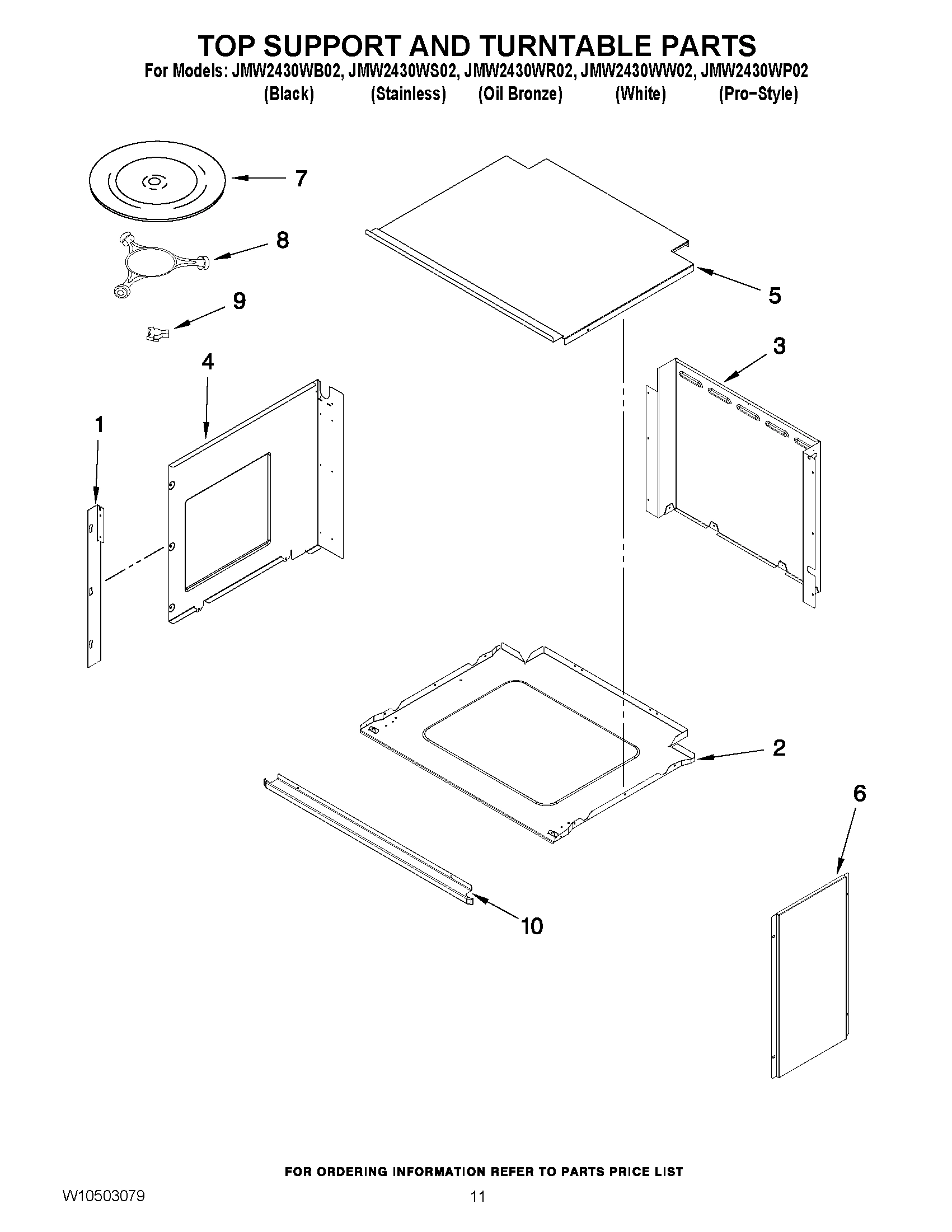08 - TOP SUPPORT AND TURNTABLE PARTS