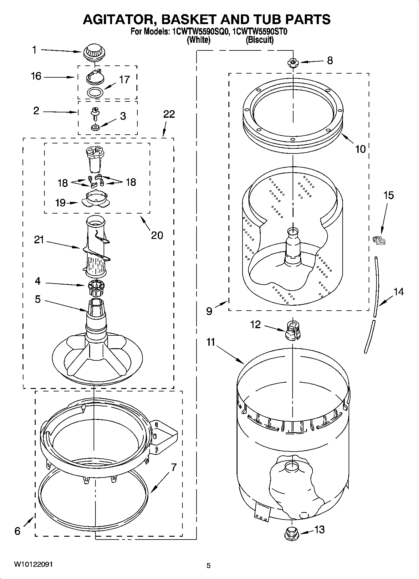 03 - AGITATOR, BASKET AND TUB PARTS