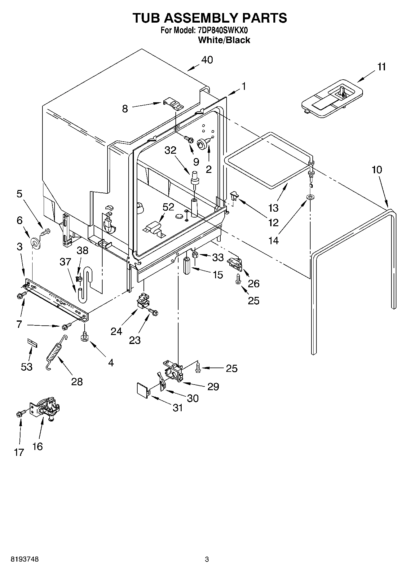 03 - TUB ASSEMBLY PARTS