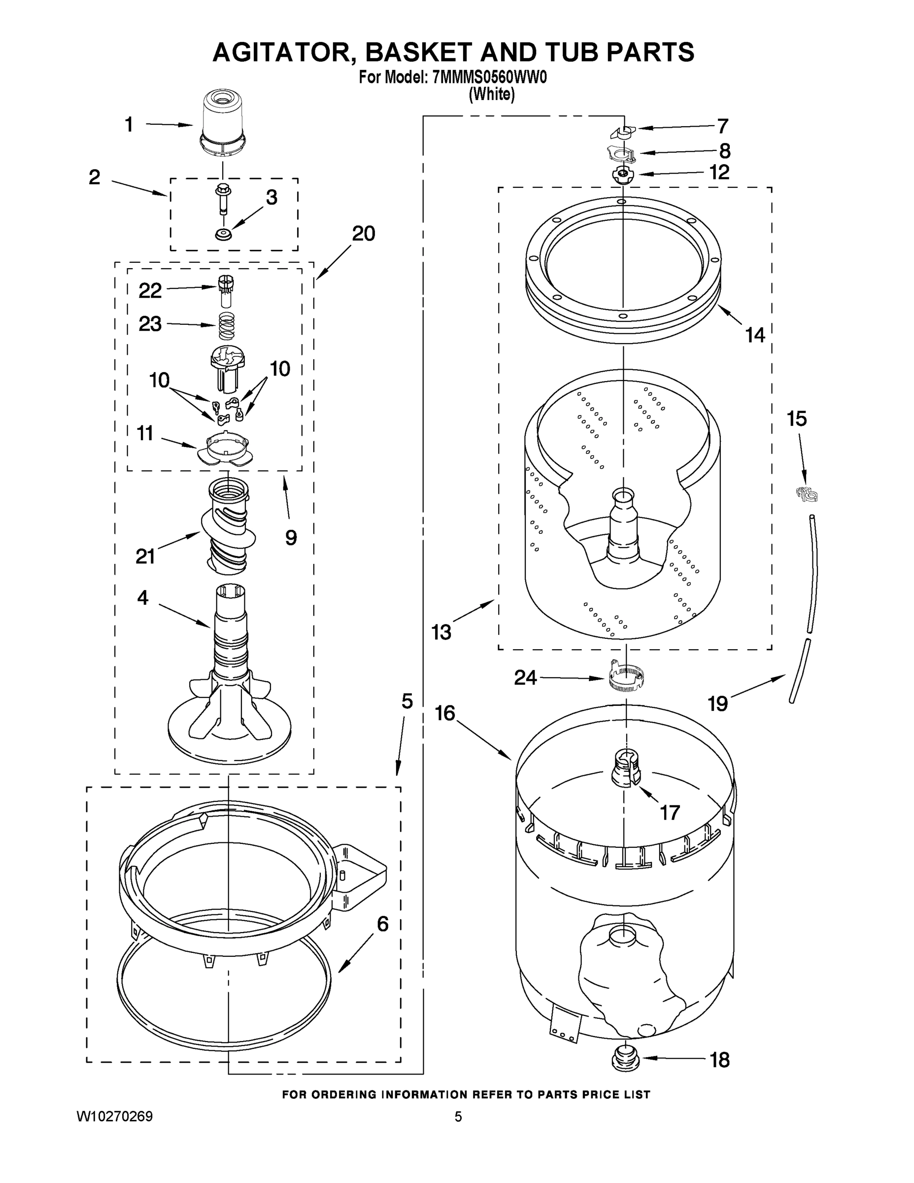 03 - AGITATOR, BASKET AND TUB PARTS