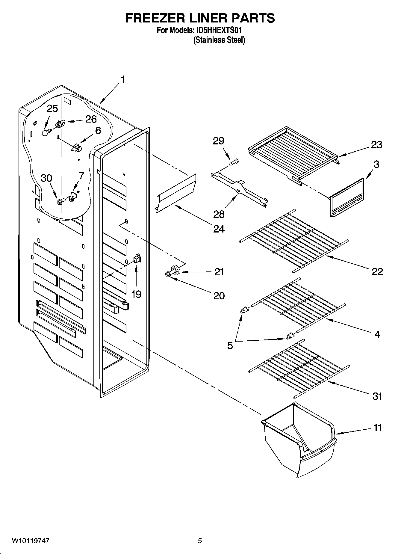 04 - FREEZER LINER PARTS