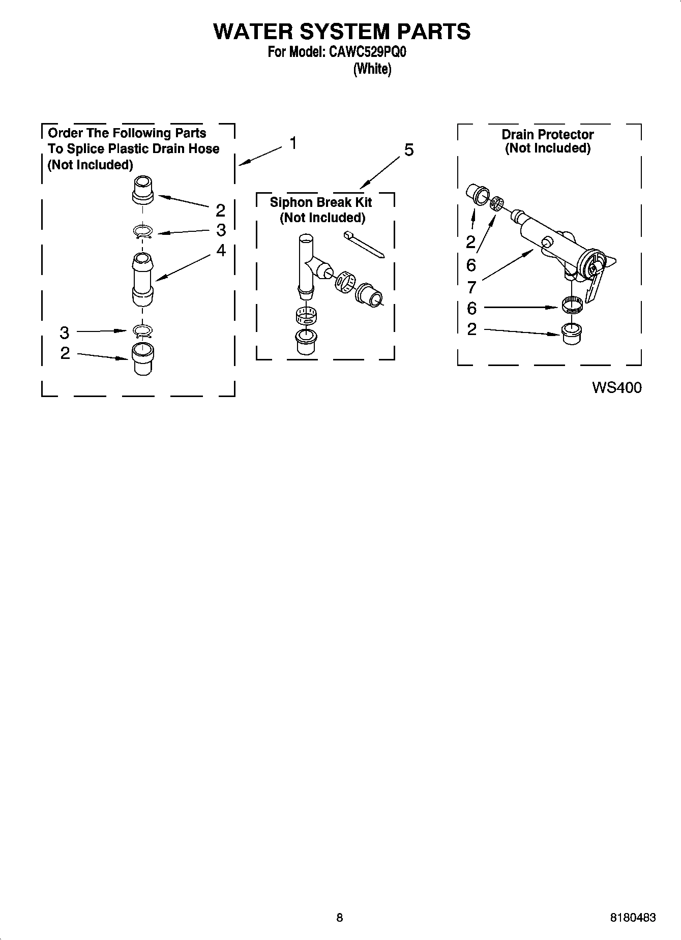 05 - WATER SYSTEM PARTS, MISCELLANEOUS PARTS, OPTIONAL PARTS (NOT INCLUDED)