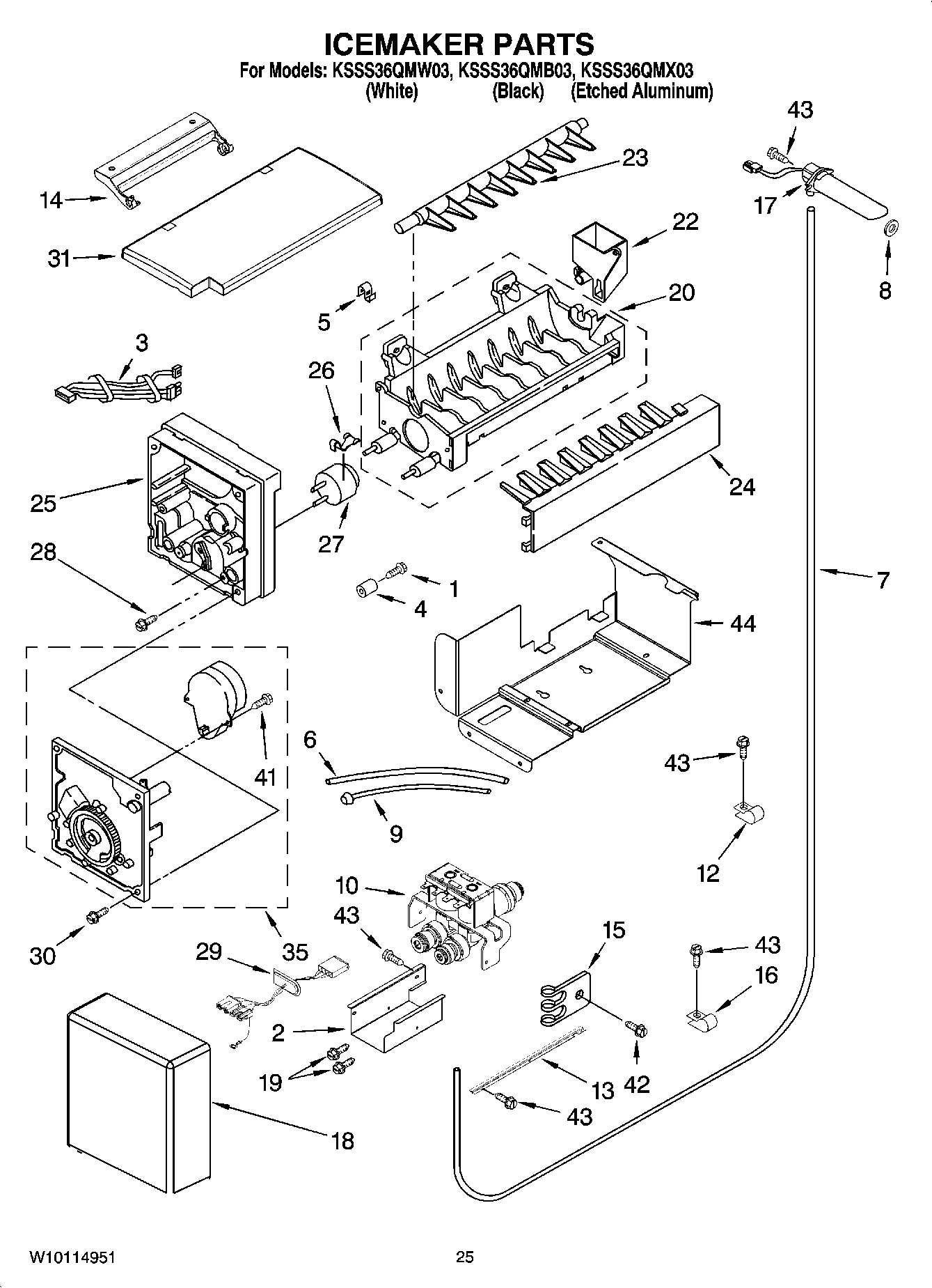 15 - ICEMAKER PARTS