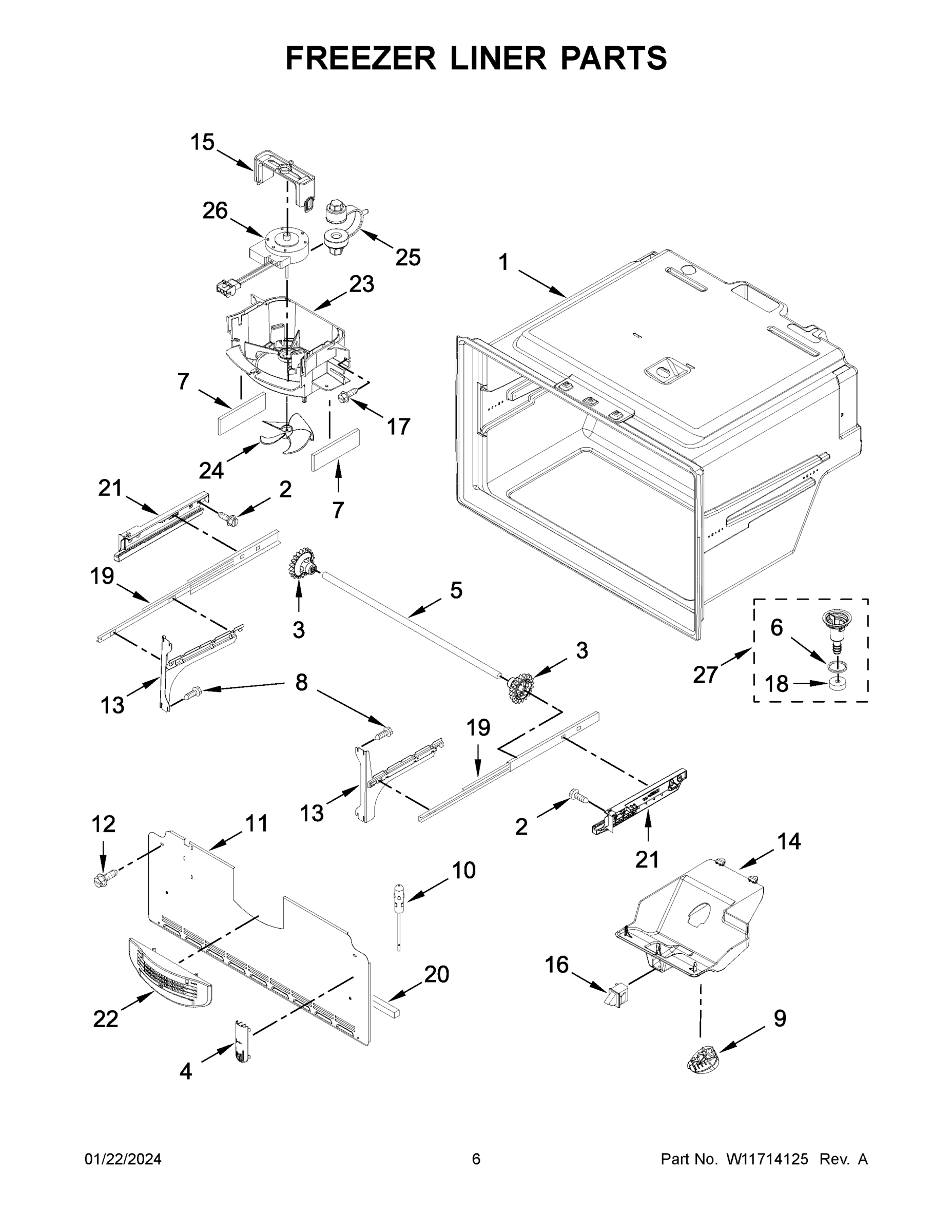 04 - FREEZER LINER PARTS