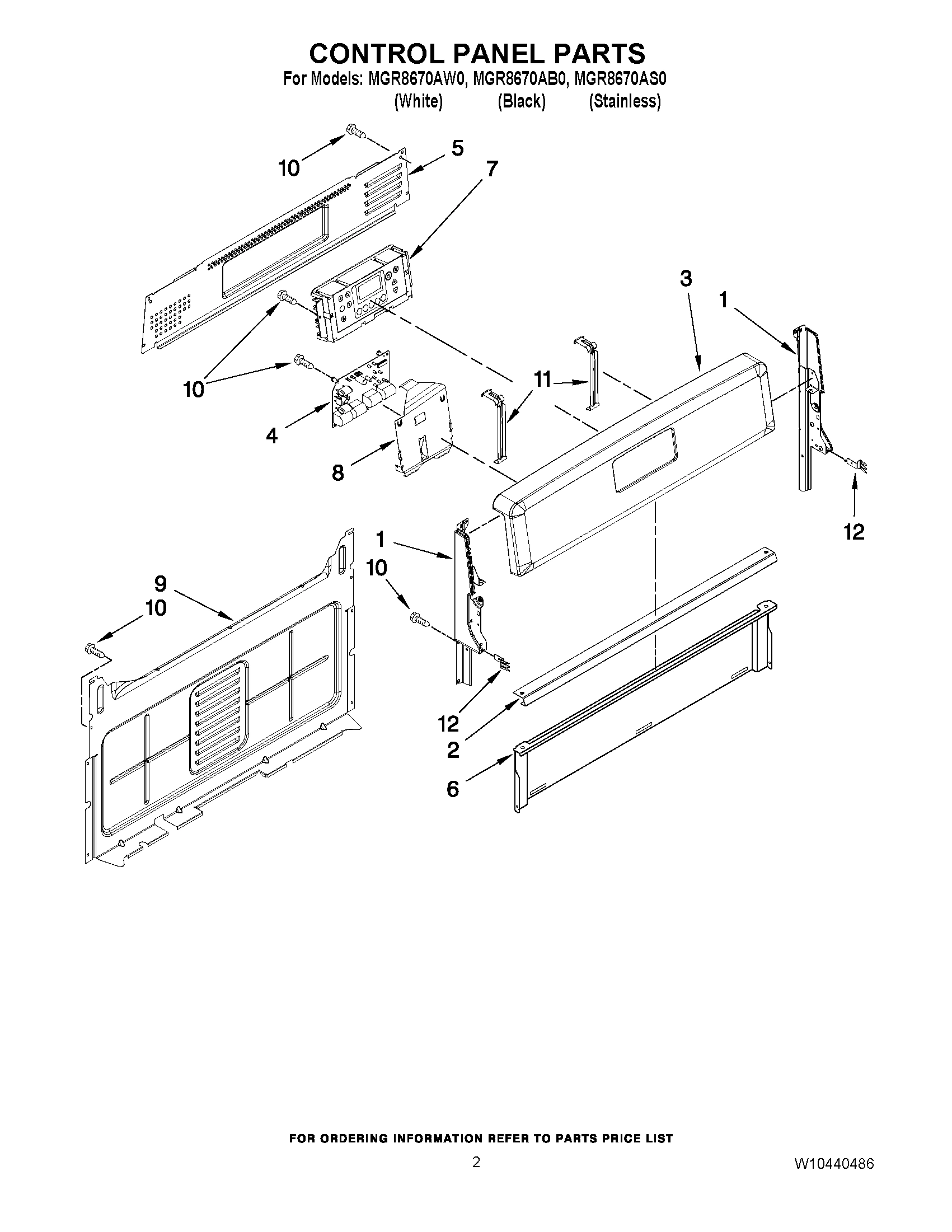 02 - CONTROL PANEL PARTS