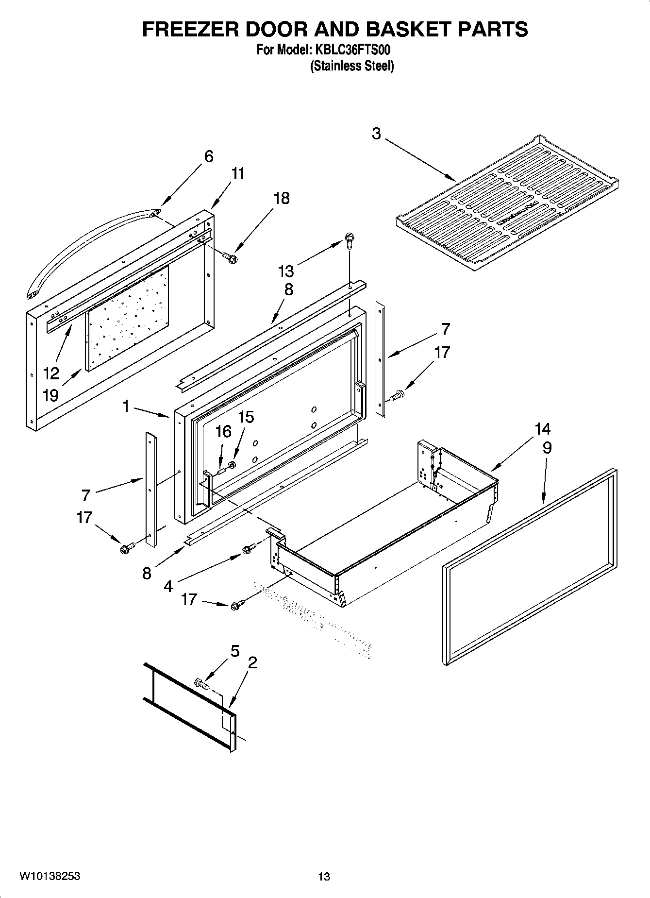 08 - FREEZER DOOR AND BASKET PARTS