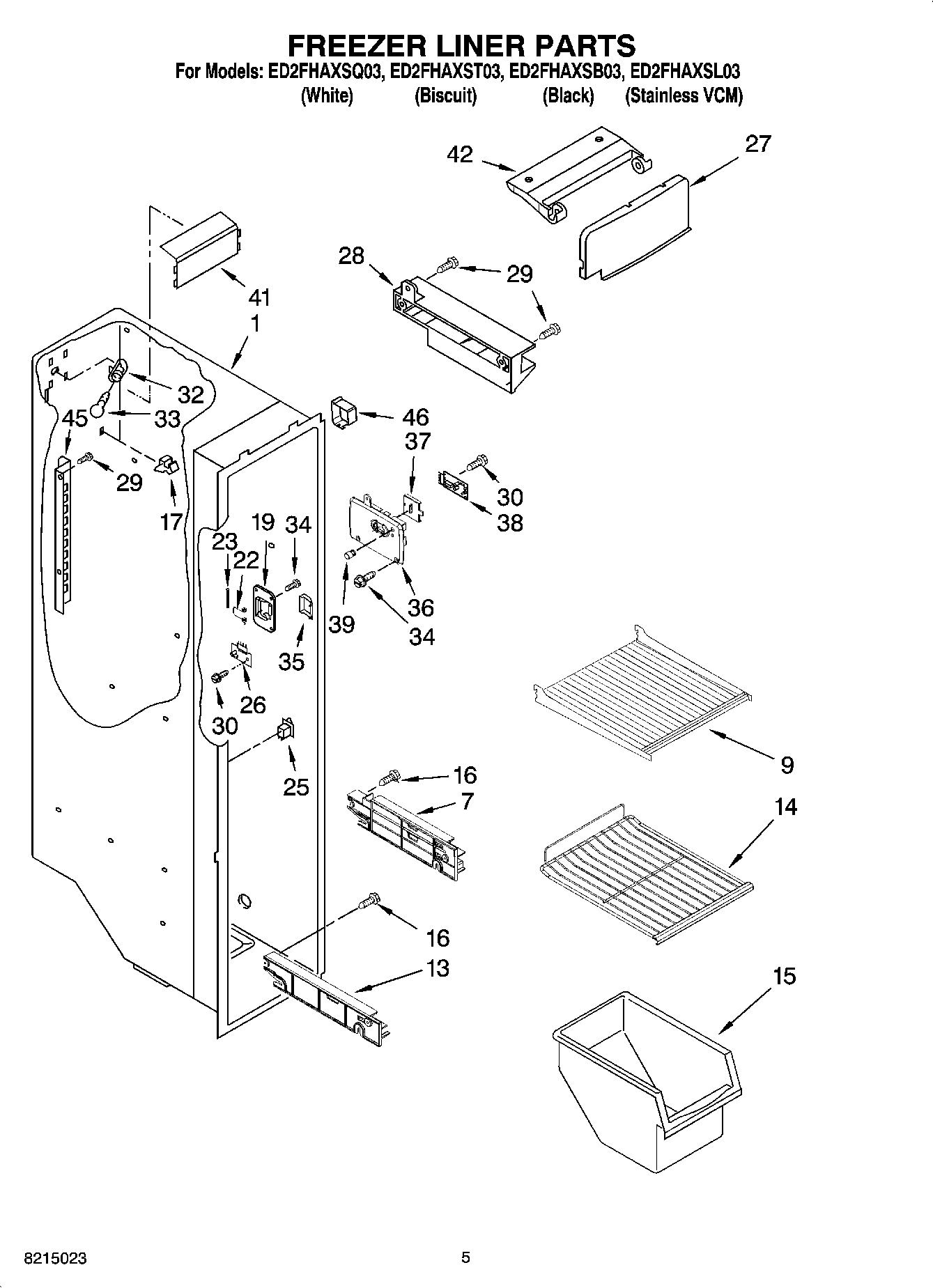 04 - FREEZER LINER PARTS