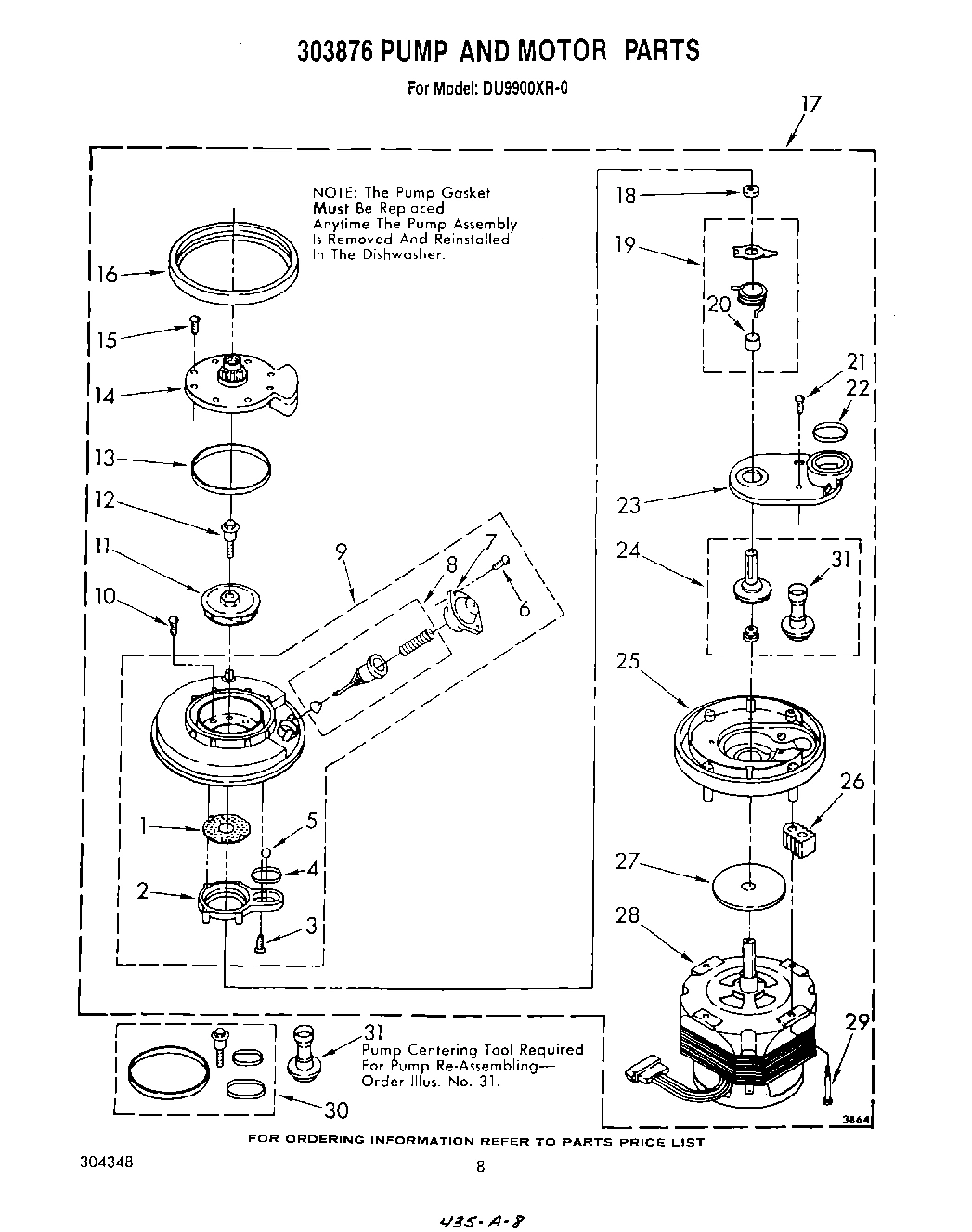05 - 303876 PUMP AND MOTOR