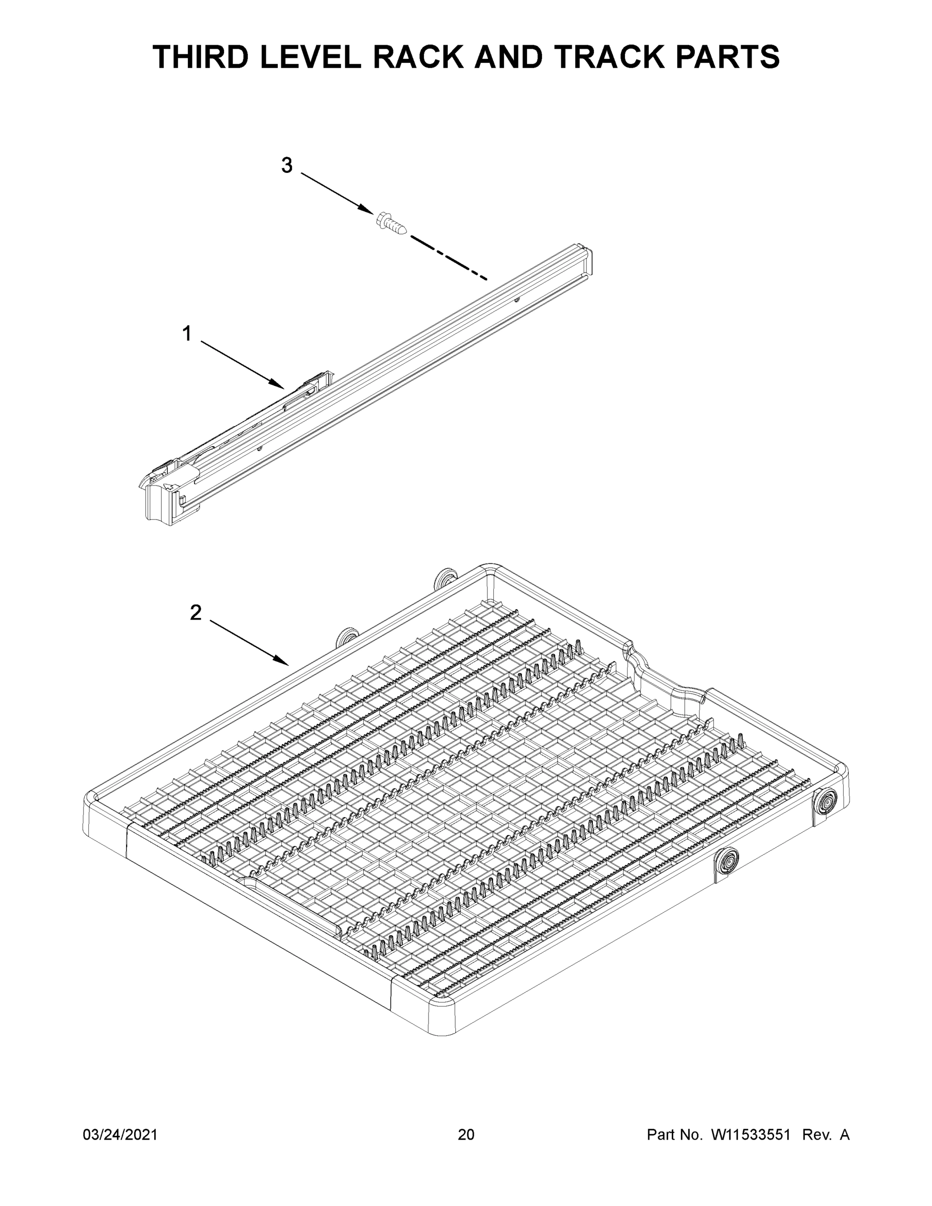 11 - THIRD LEVEL RACK AND TRACK PARTS