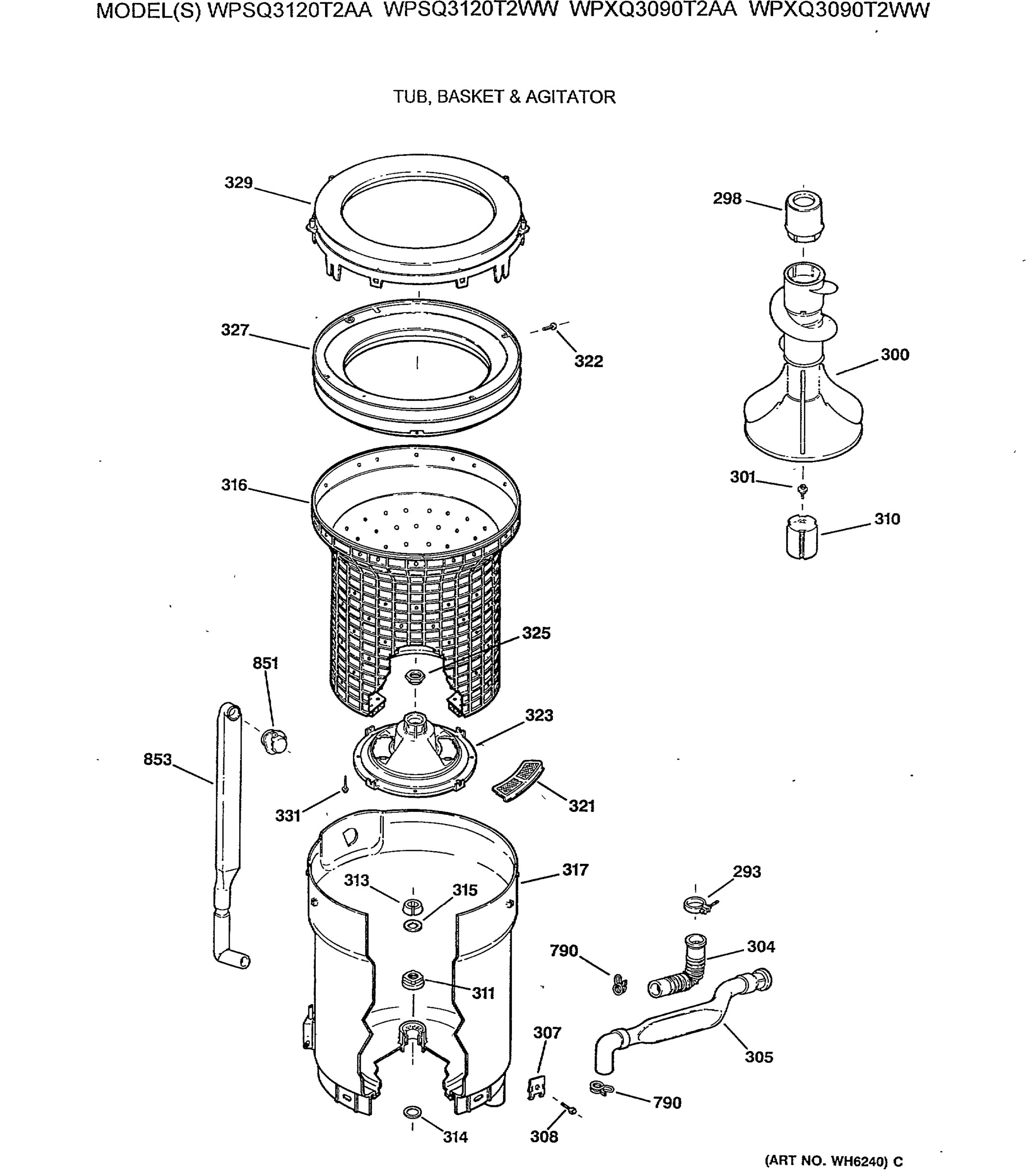 TUB, BASKET & AGITATOR