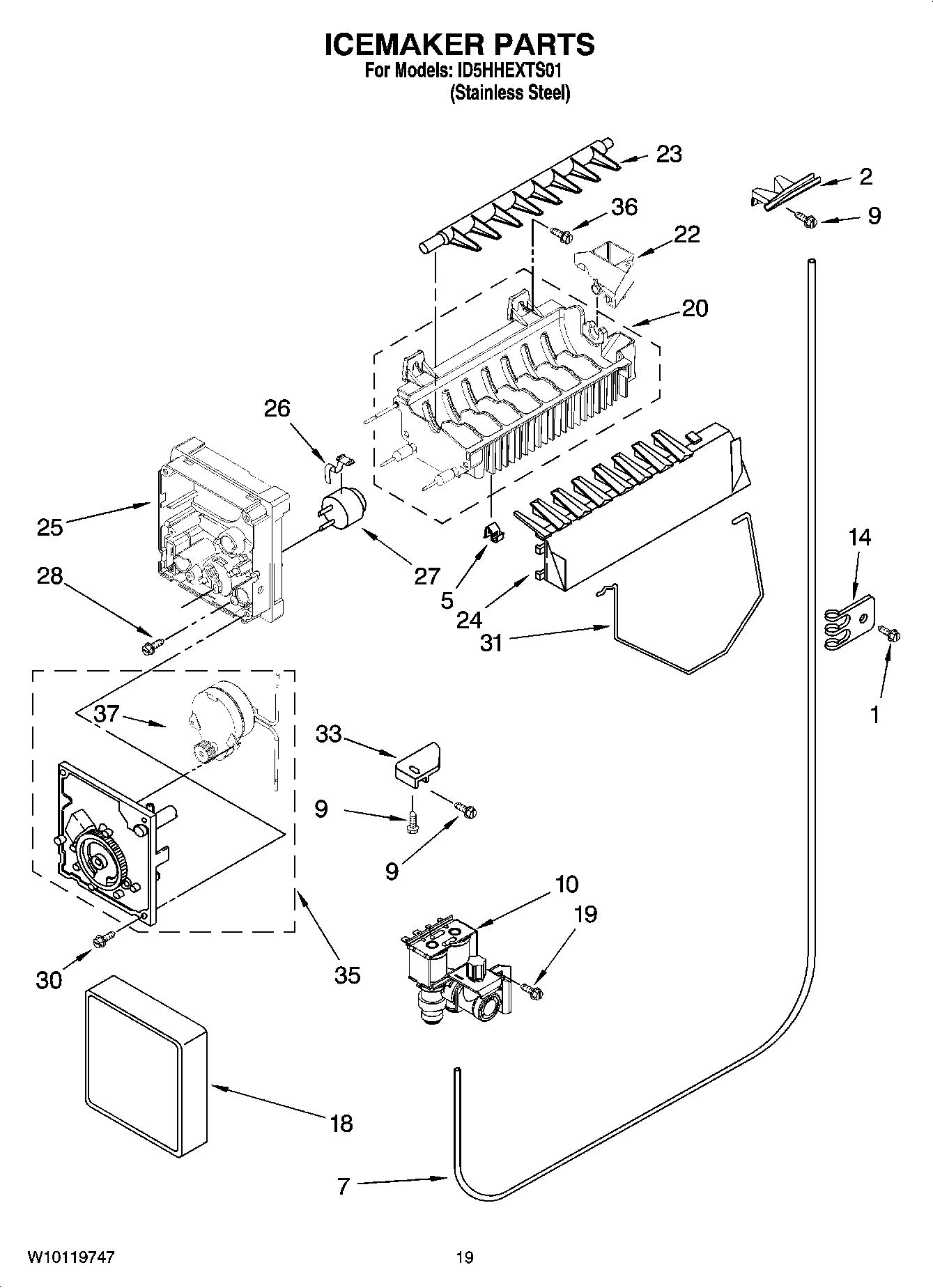 12 - ICEMAKER PARTS, OPTIONAL PARTS (NOT INCLUDED)
