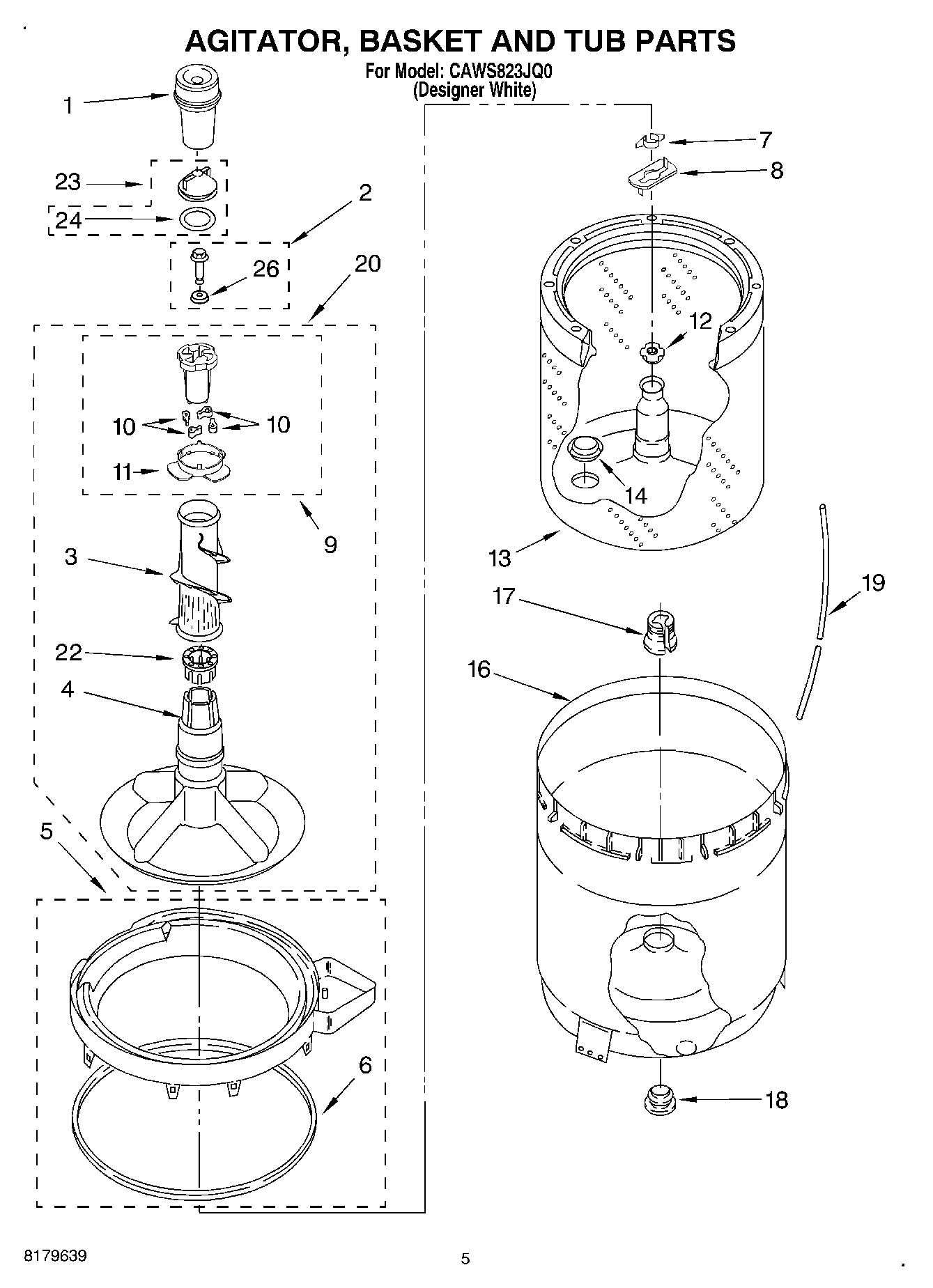 03 - AGITATOR, BASKET AND TUB