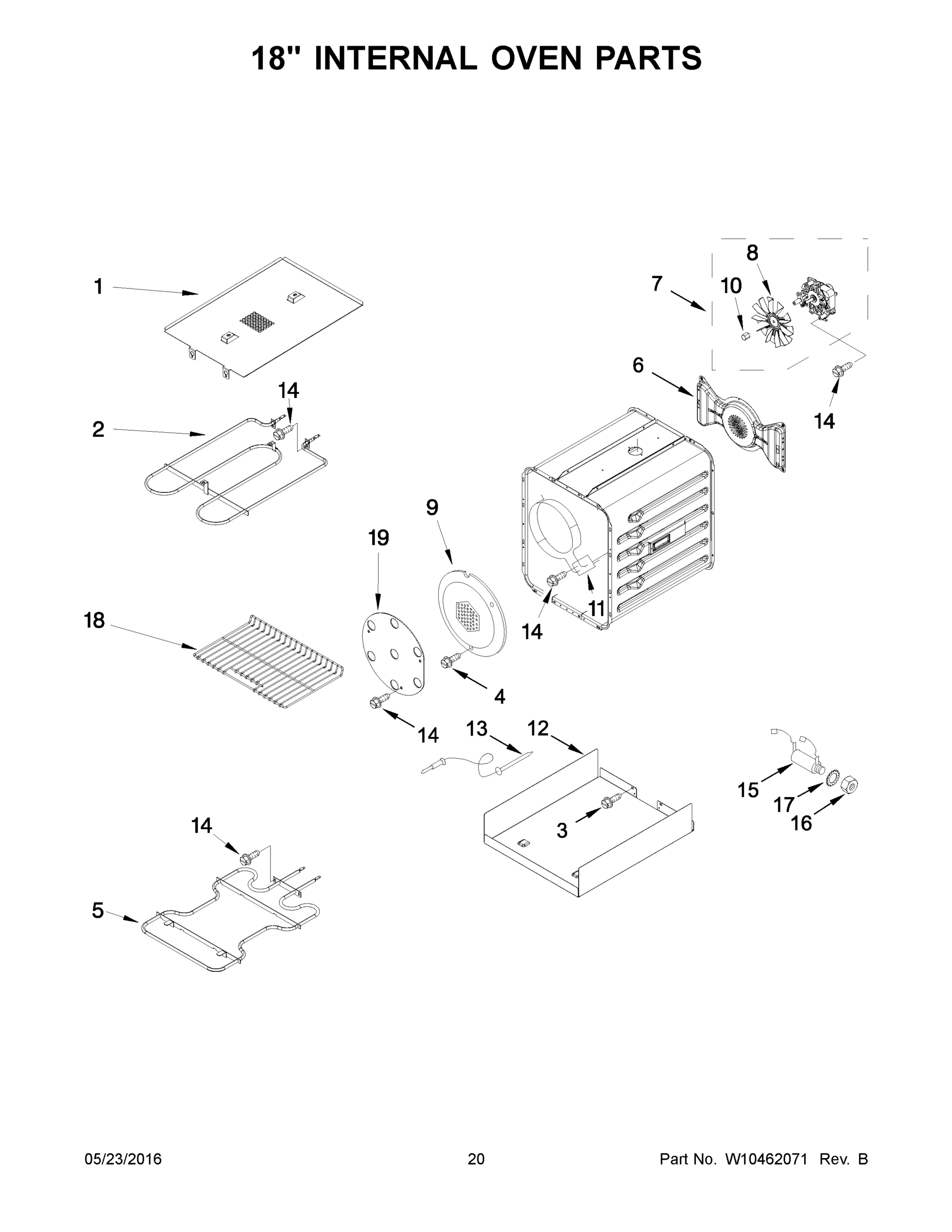 11 - 18 INCH INTERNAL OVEN PARTS