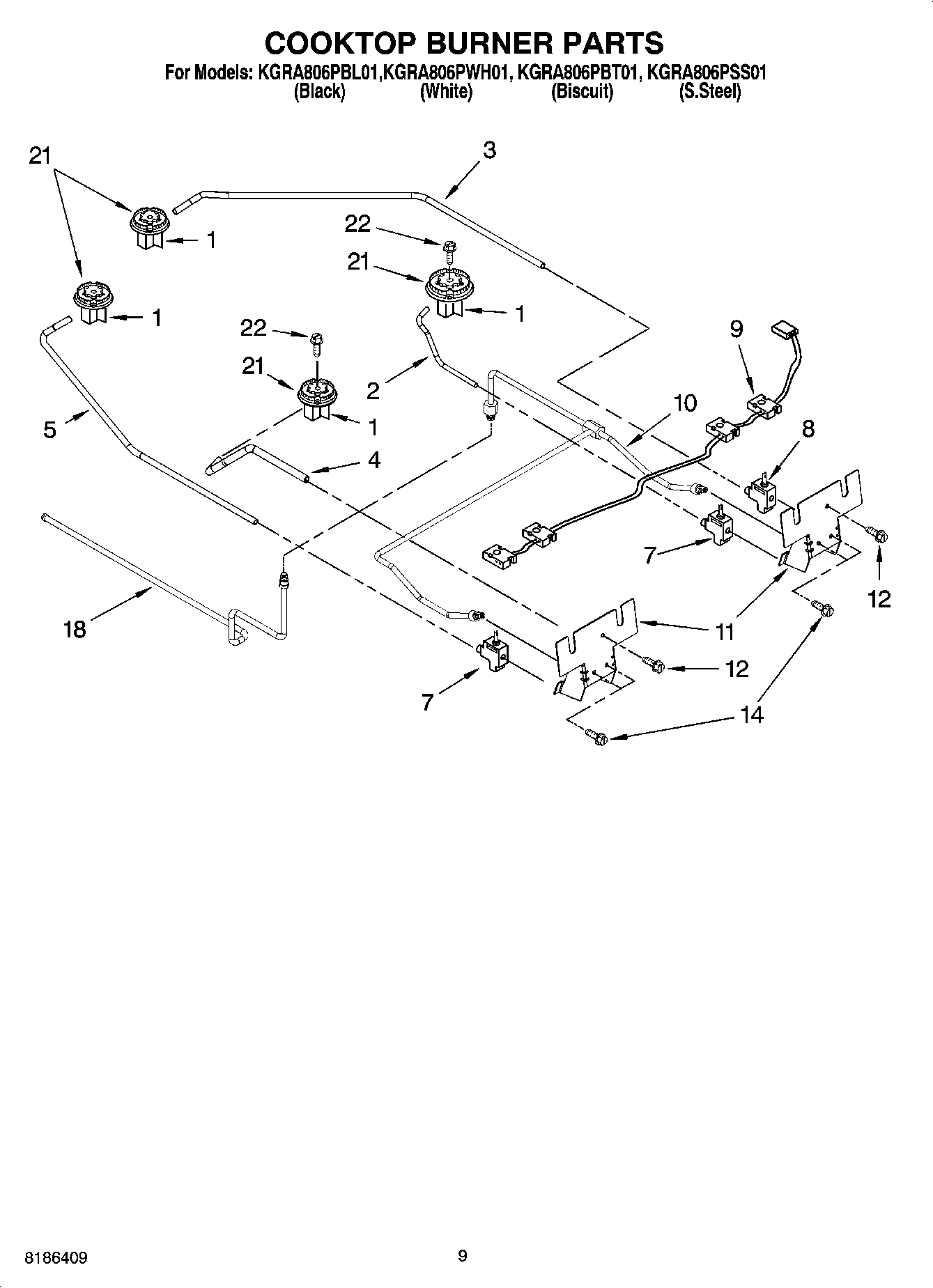 07 - COOKTOP BURNER PARTS