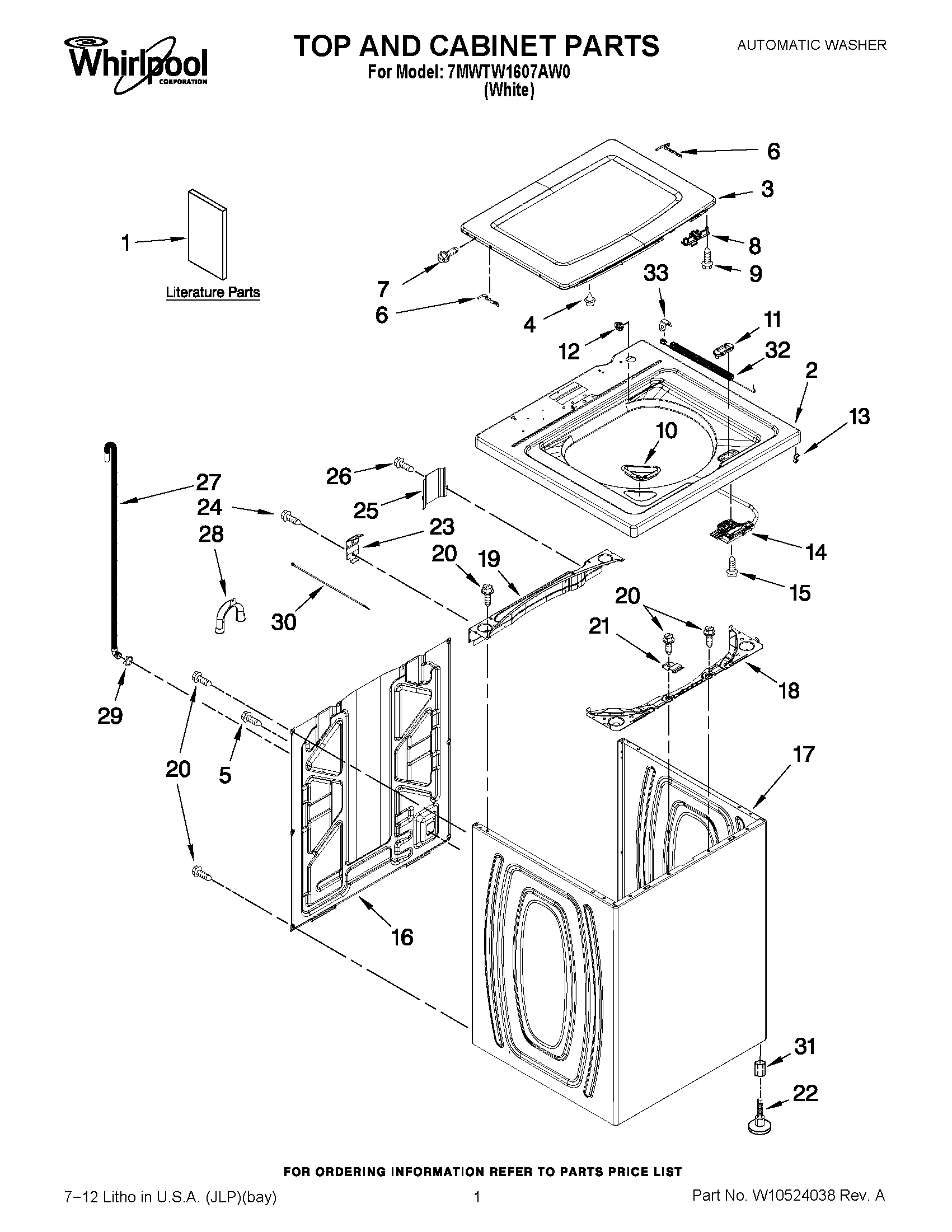 01 - TOP AND CABINET PARTS